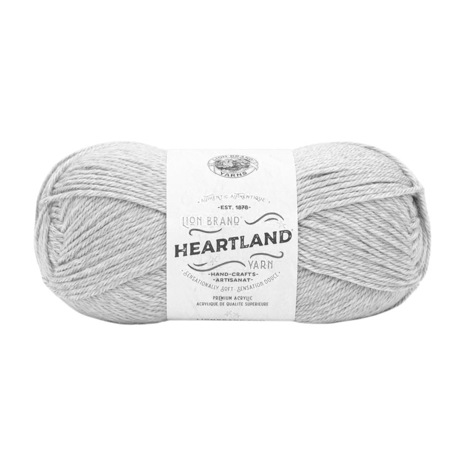 Lion Brand Yarn Heartland Yarn, Worsted-Weight Yarn for Knitting, Crocheting, and Crafting, 1 Pack, White Sands
