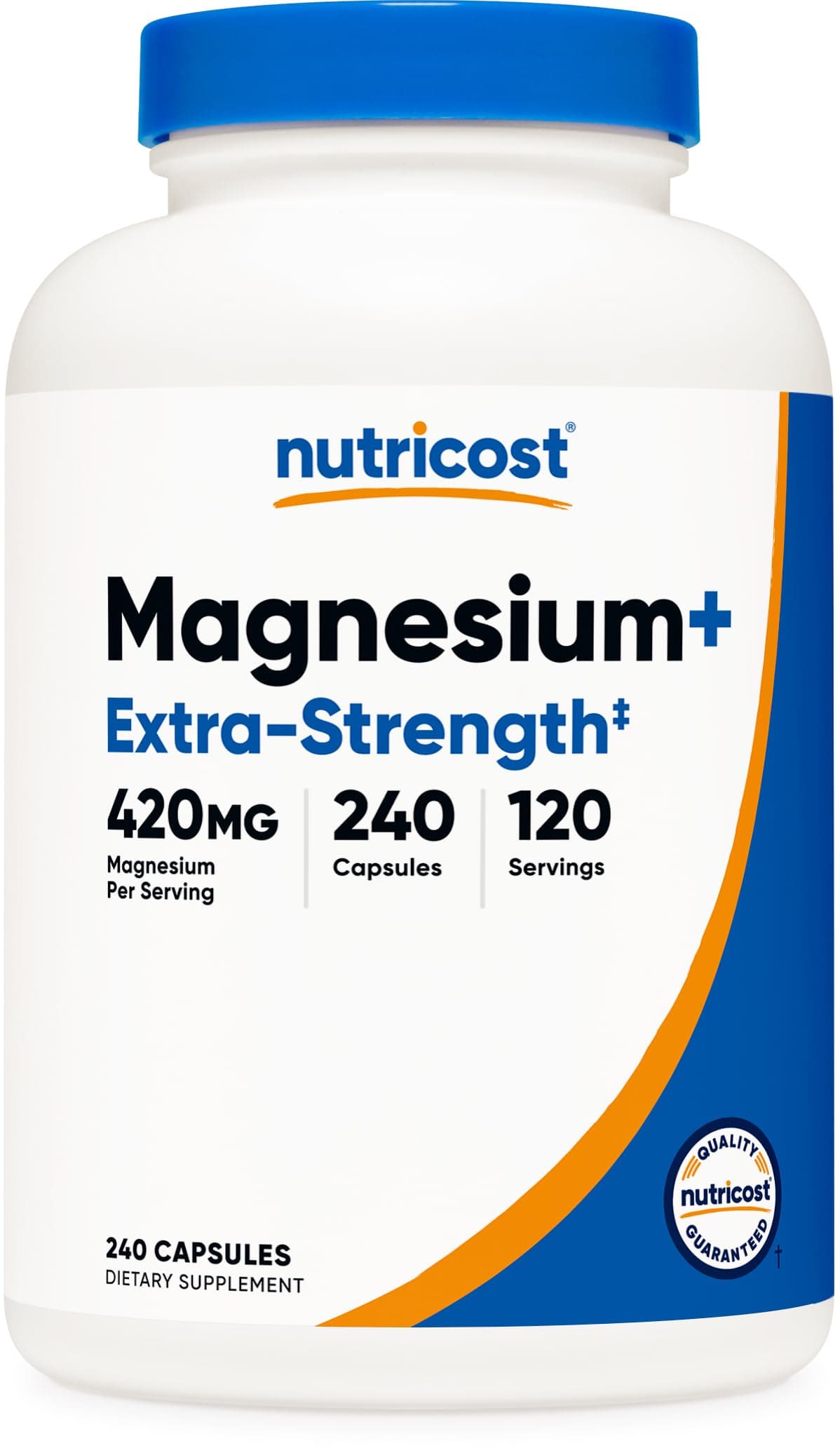 Magnesium+ Extra Strength 420mg, 240 Capsules - 120 Servings. Magnesium Oxide and Glycinate - Non-GMO, Gluten Free, Vegan Friendly