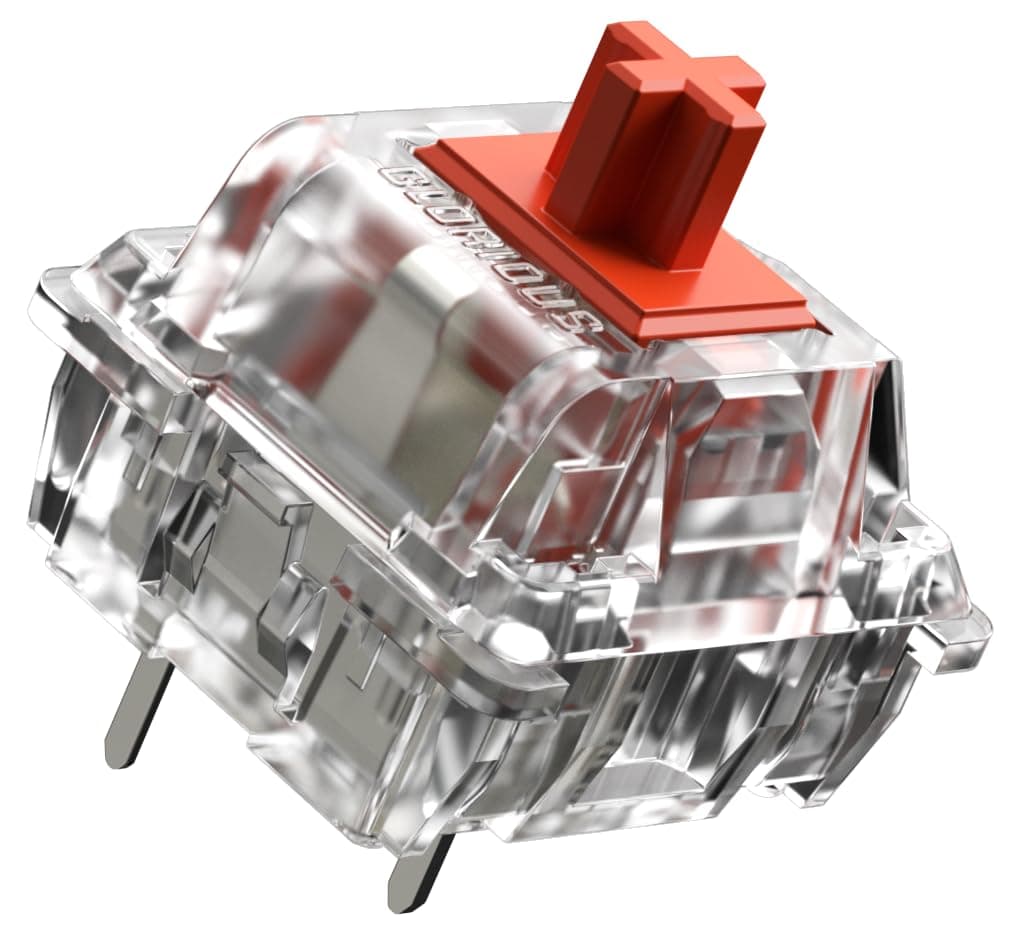 Glorious Gaming - Fox Linear Switches (110 PCS) for Mechanical Gaming Keyboards, Pre Lubed, Silent Red Switches for Hotswap Keyboards and PC Gaming, Max RGB for Backlit Keyboards, Cherry MX Compatible