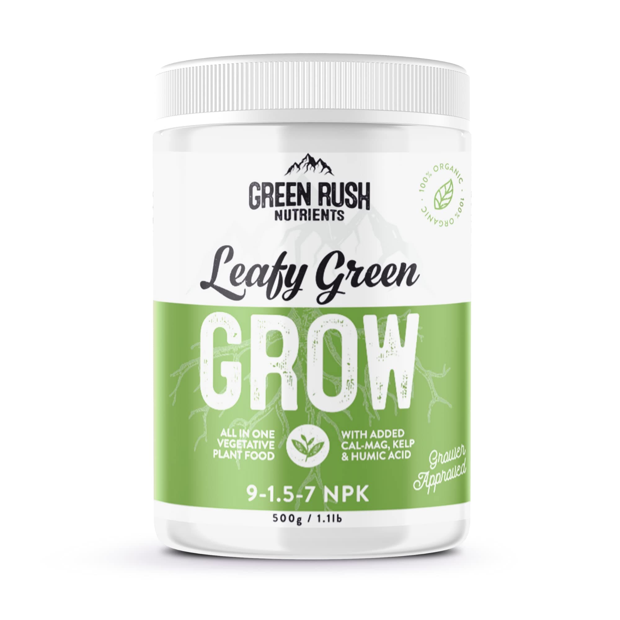 Organic Leafy Green Grow Plant Food Nutrient for Vegetative & Grow Stage Plants (500g)