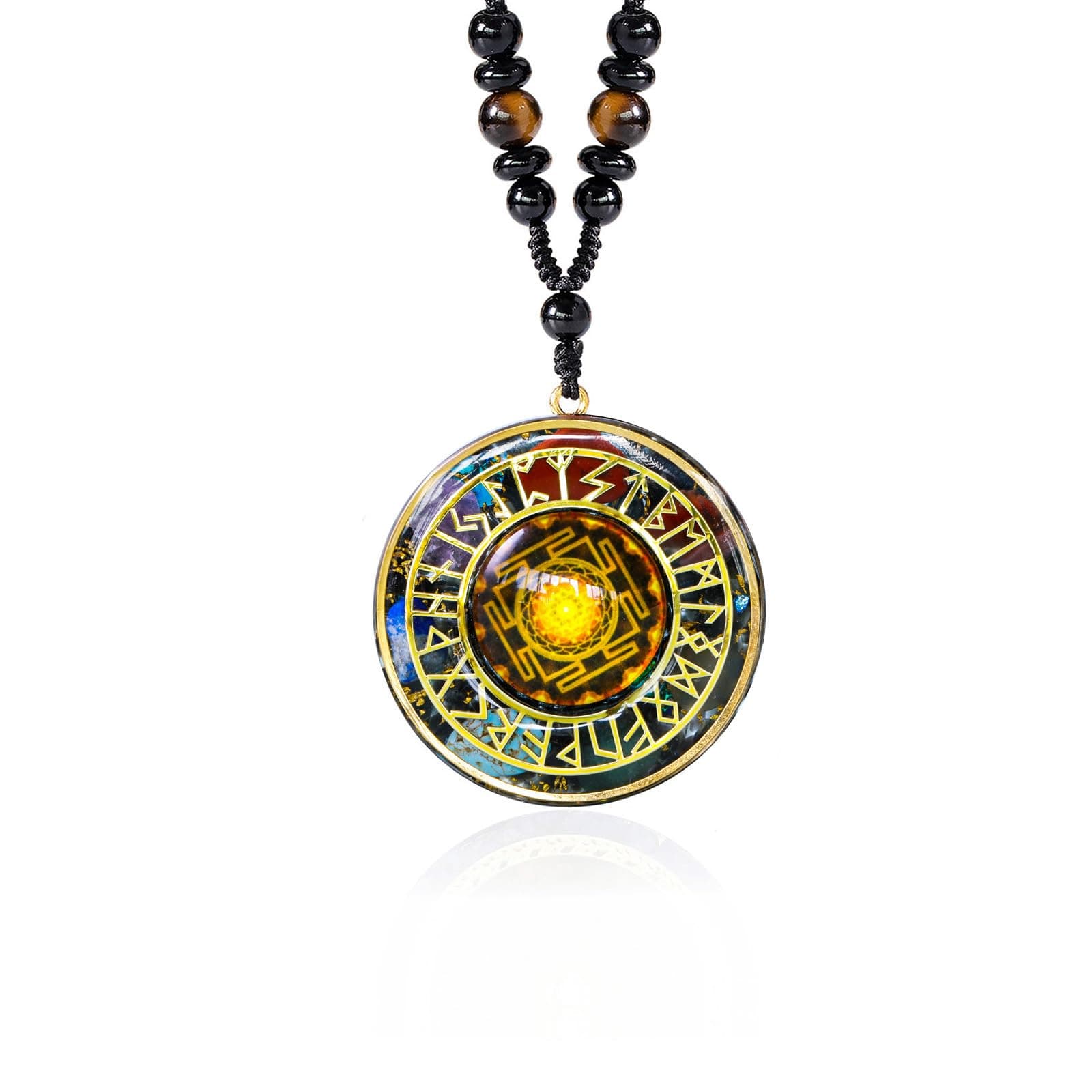 Day Day Up 7 Chakra Gemstone Reiki Energy Crystals Chakra Orgonite Pendant Necklace For Good Luck Yoga Meditation Jewelry