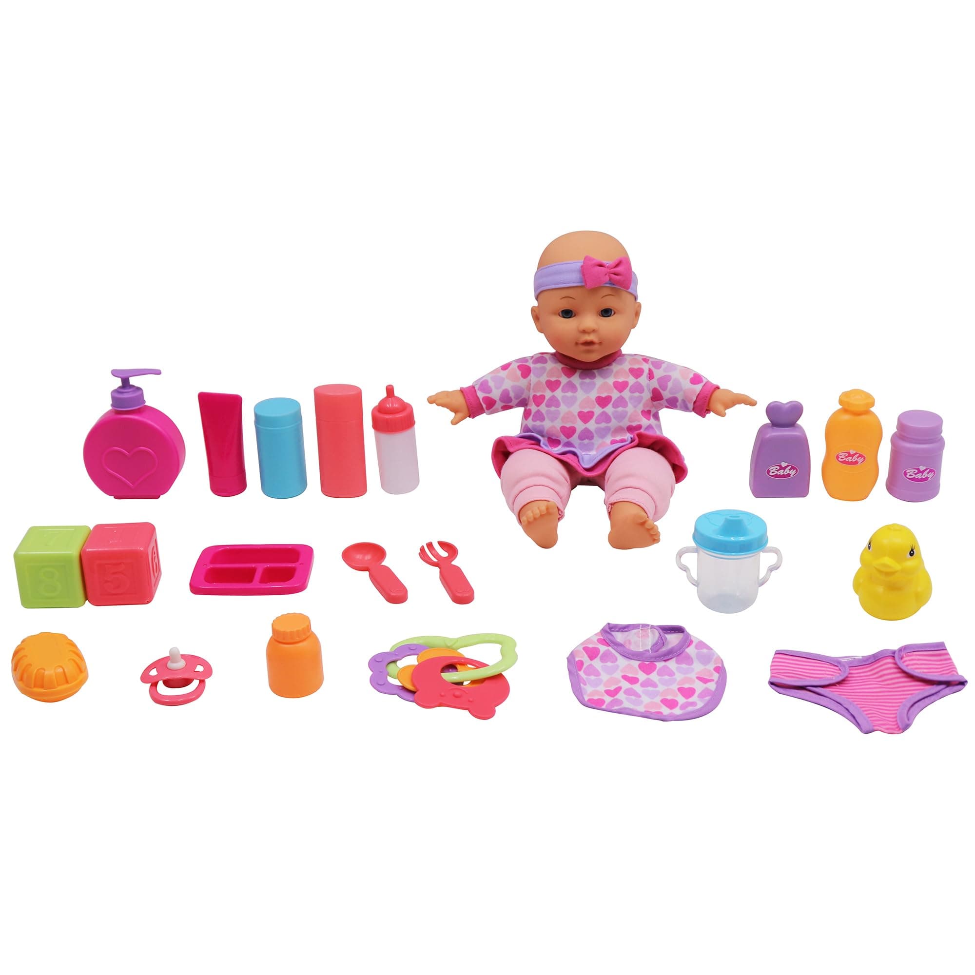 DREAM COLLECTIONBaby Starter Set - Lifelike Baby Doll and Accessories for Realistic Pretend Play, Soft Posable - 12”