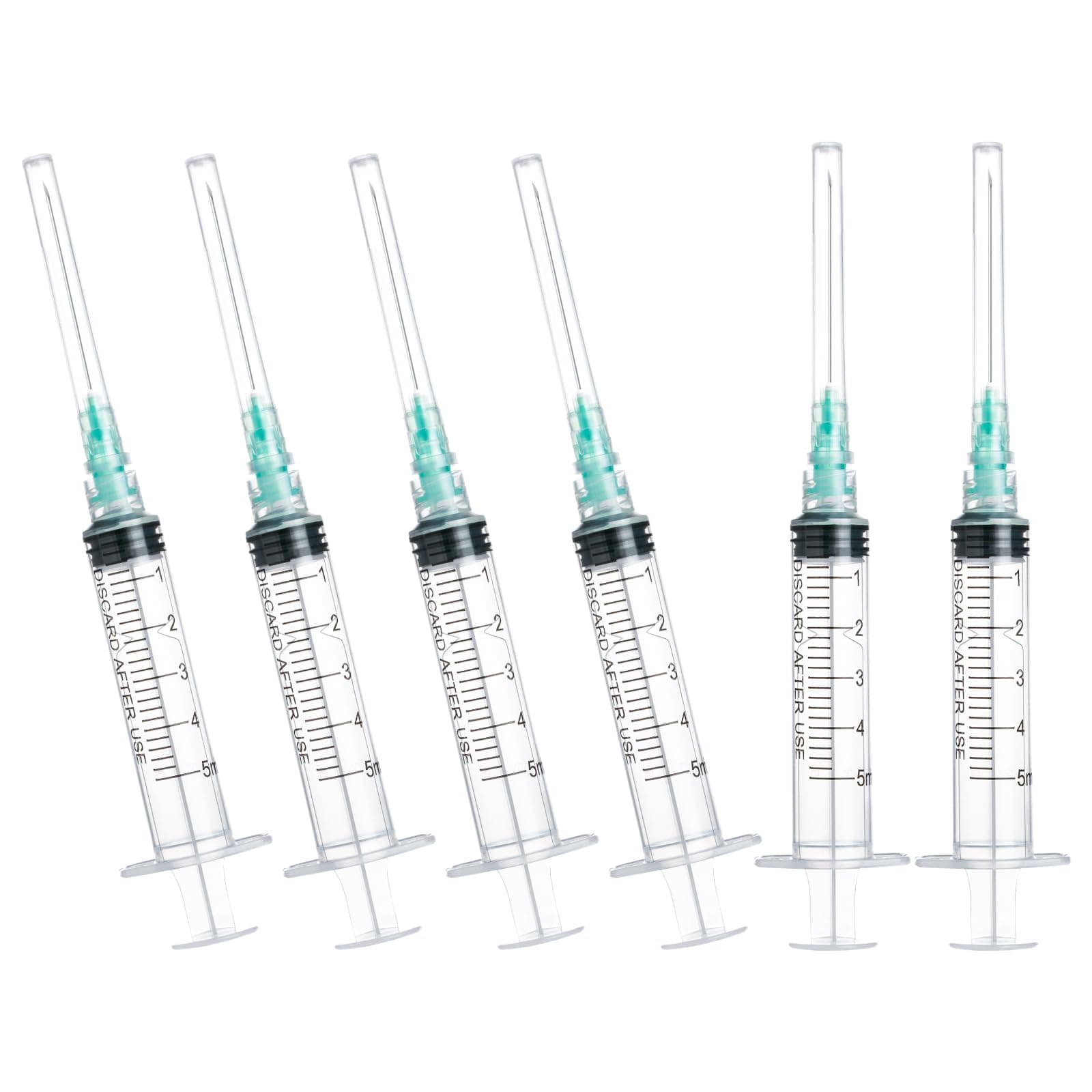 5ml 21Ga 38mm/1.5Inch Disposable Sterile Syringe with Needle, Individually Wrapped Pack of 20