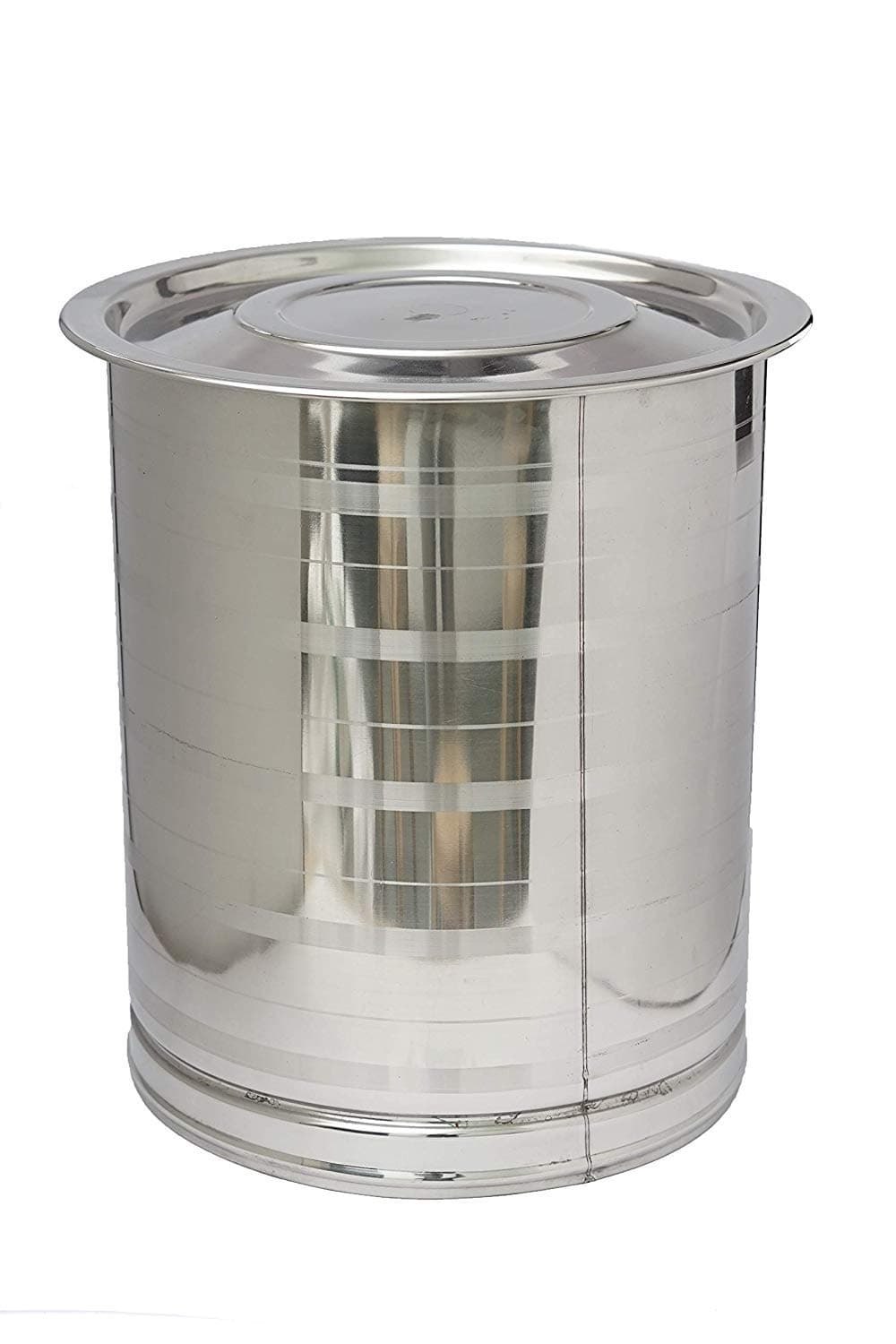 VK Stainless Steel Drum for Storing Water/Grains/Rice (25 kg Approx)