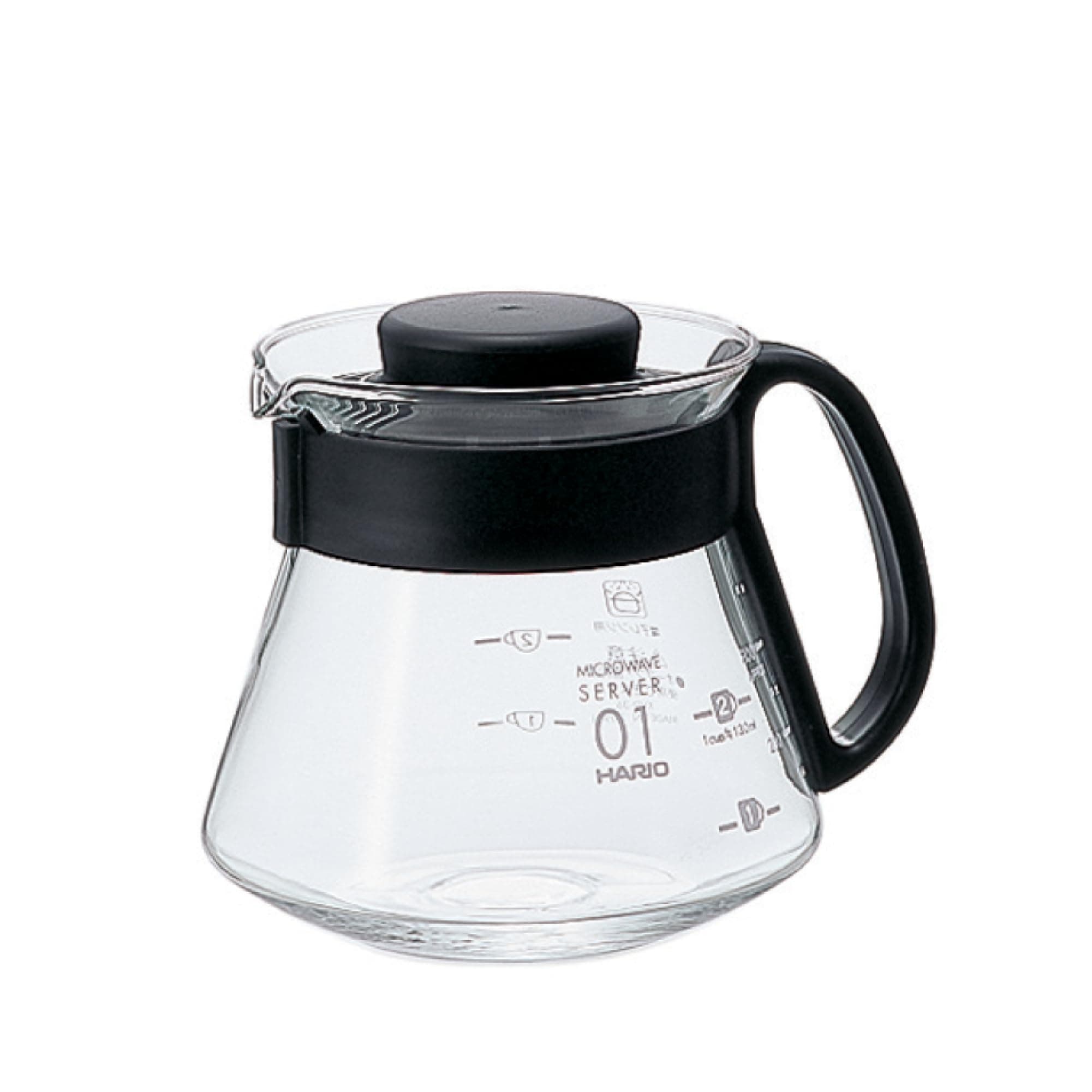 CD-V60-01 CD Microwave-360 ml Cafetière Range Server V60-01 Microwave-360ml, Glass, Black, 2 Cup