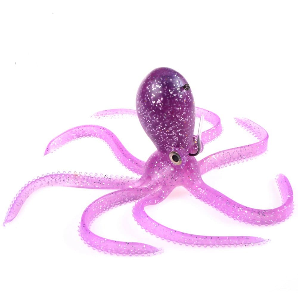 Artificial Octopus Swimbait with Skirt Tail Lingcod Rockfish Jigs for Saltwater Fishing Big Game (PVC,3.54/7.87/9.45inch,0.81/6.35/9.88oz,Multi-Colors Option)