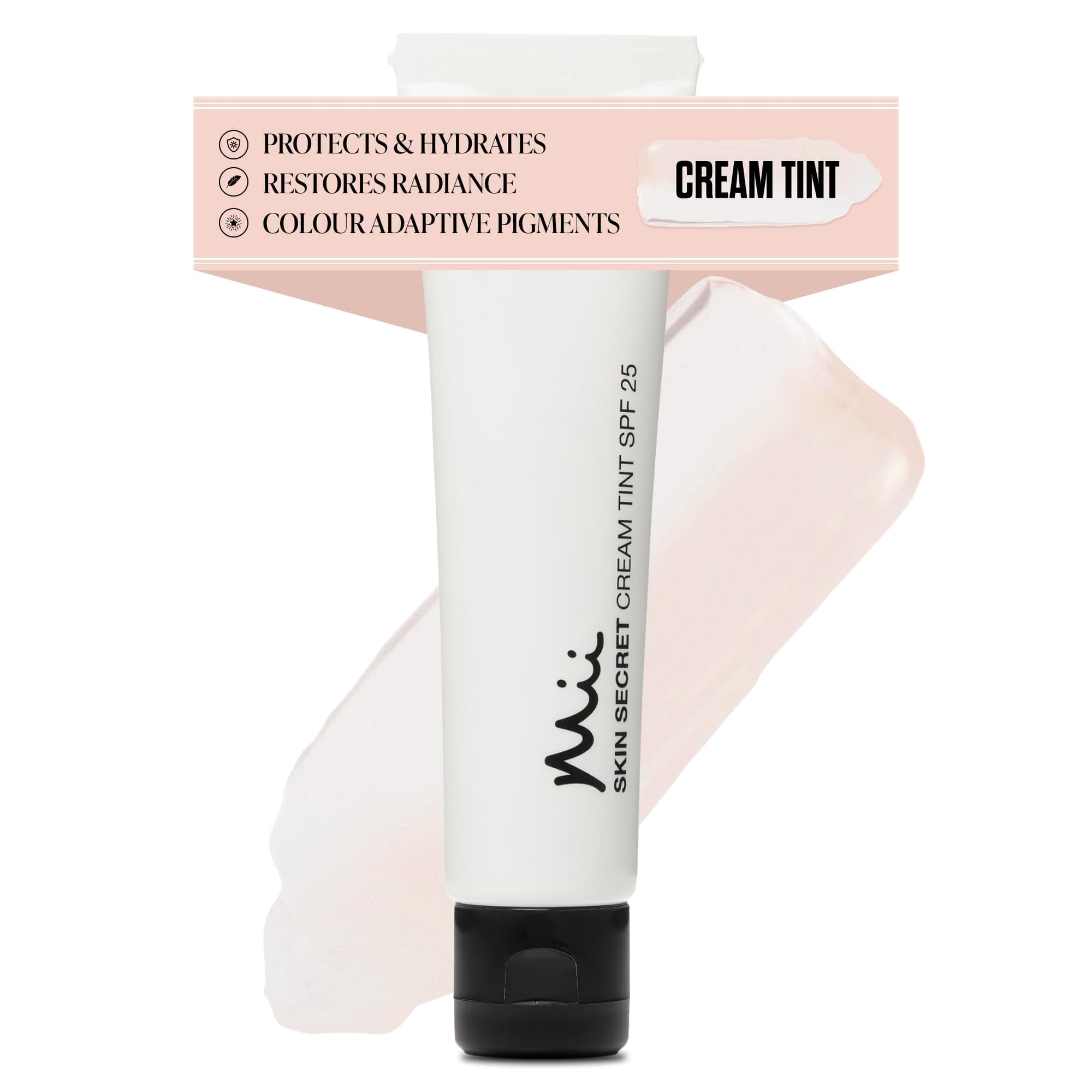 Cosmetics Skin Secret, Cream Tinted Moisturiser, SPF25, Ultra Lightweight Fluid Tint, with Micro Encapsulated Pigments for Natural Radiance, Seamlessly 01