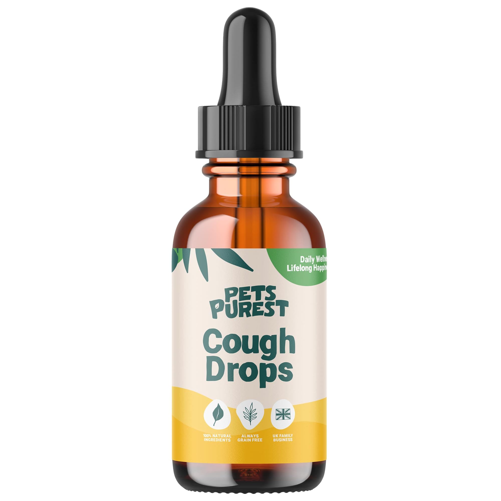 Pets Purest Cough Medicine for Dogs, Cats & Pets 30ml - 100% Natural Dry Cough Liquid Drops Remedy for Kennel Cough, Respiratory Tract Symptoms, Dry Nose, Sneezing & Barky Hacking