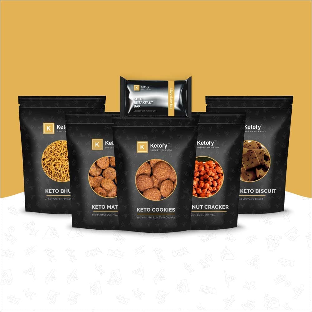 Ketofy - Namkeen Pack (500g) | 3 Ultra Low Carb Snacks: Keto Nachos (250g), Murukku (250g) | Tasty and Nutritious | Healthy Snacks | Keto Snacks | Diet Snacks