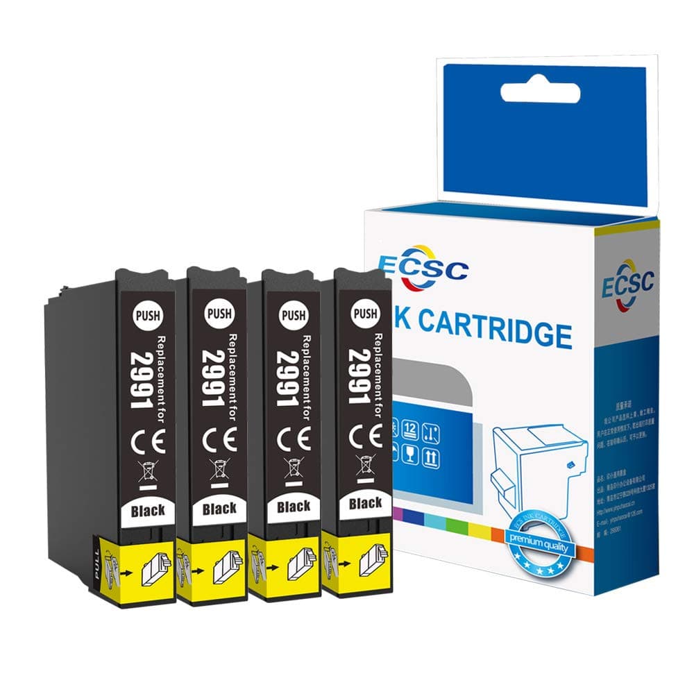 Compatible Ink Cartridge Replacement for Epson XP-455 XP-452 XP-445 XP-442 XP-435 XP-432 XP-355 XP-352 XP-345 XP-342 XP-335 XP-332 XP-257 XP-255 XP-247 XP-245 XP-235 T2991 (Black, 4-Pack)