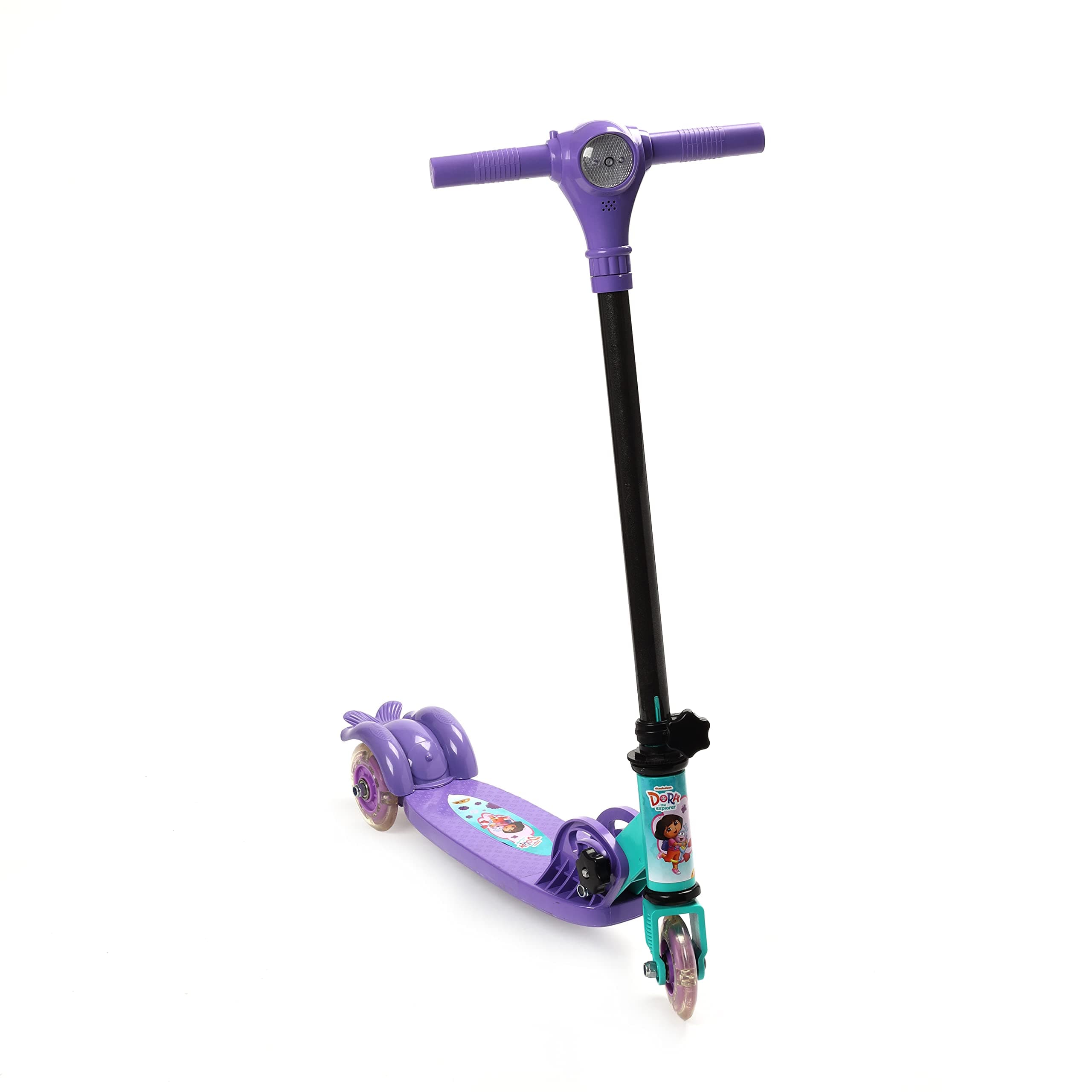 Toyzone Dora Zolo X Scooter-66484 | Skating Ride on | 3 Wheel Kids Scooter | Smart Kick Scooter | LED Headlight with Music | Adjustable Height and Rear Brake | | LED PU Wheels & Handle for Kids | Scooter with Fold-able & Height Adjustable Handle | For kids age 6+ years