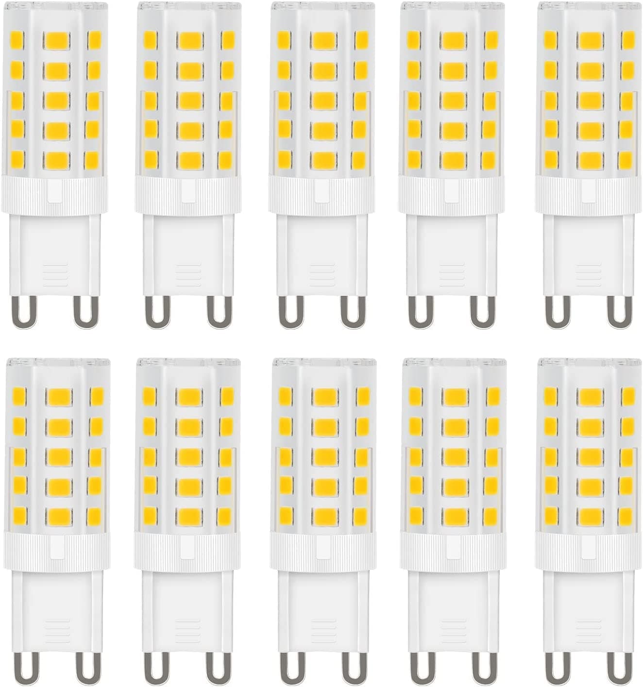 G9 LED Light Bulbs, 3W, Warm White 3000K, 300LM, No Flicker, Equivalent to 30W Halogen Bulb, Not Dimmable, LED Energy Saving Bulb for Lighting Decor, Chandelier Home and More 10-Pack