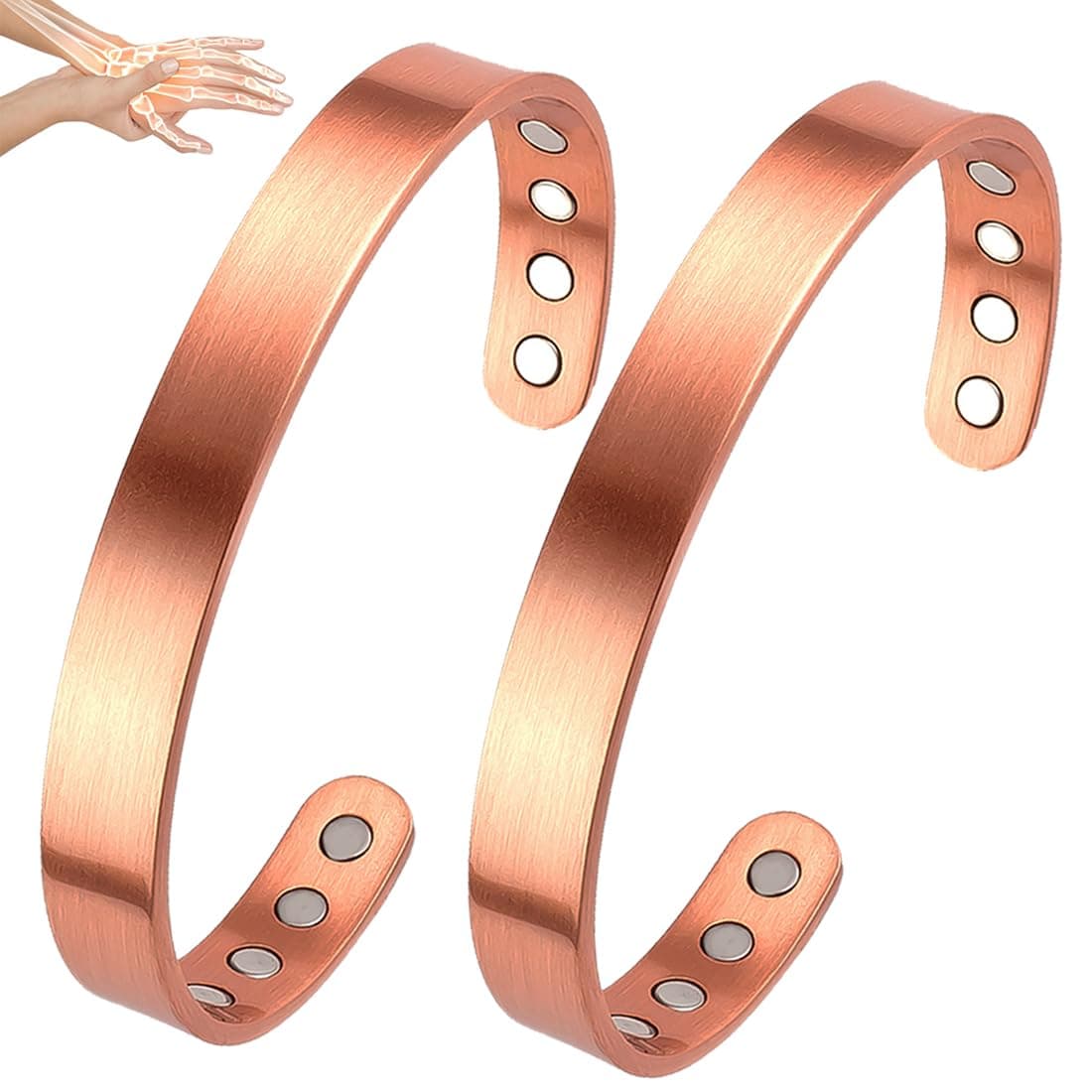 Vicmag Copper Magnetic Bracelet for Women and Men Ultra Strength Magnets 99.9% Pure Copper Strong Magnets Jewelry Gift Adjustable Length