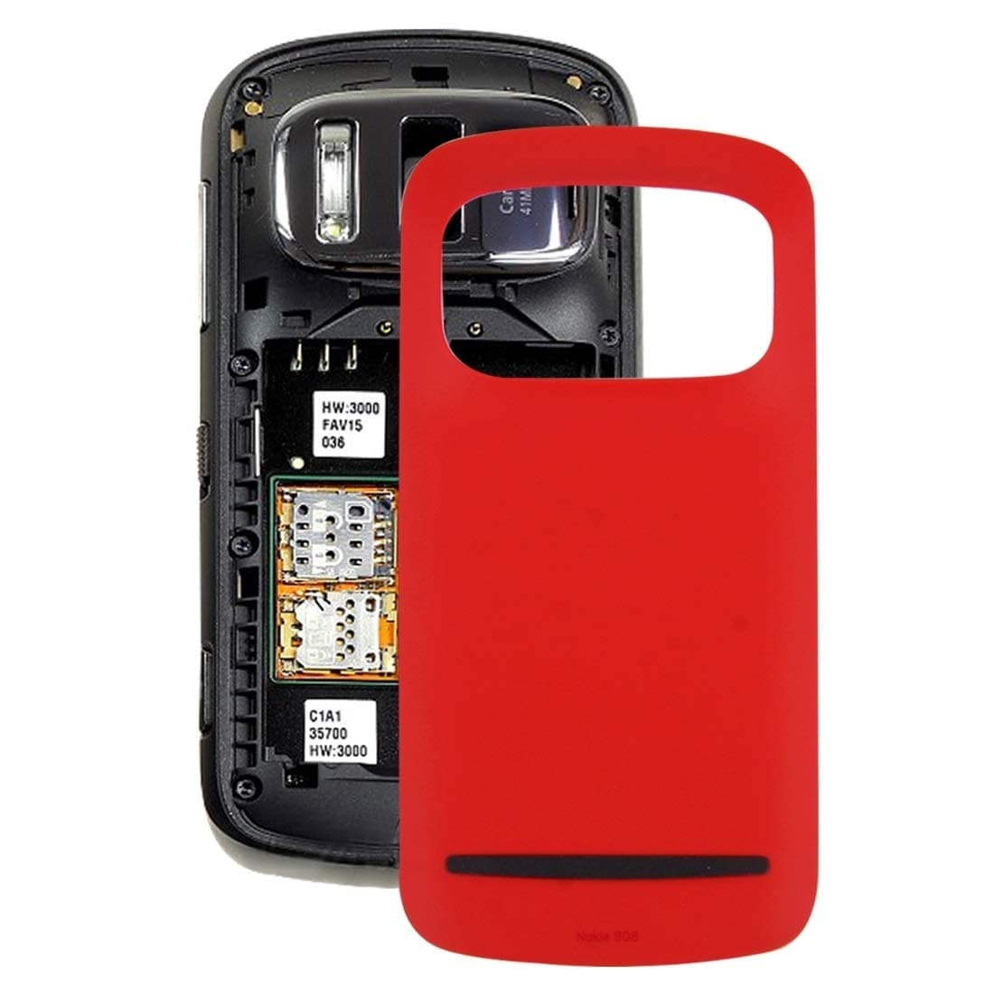 Repairparts PureView Battery Back Cover for Nokia 808 (Red)