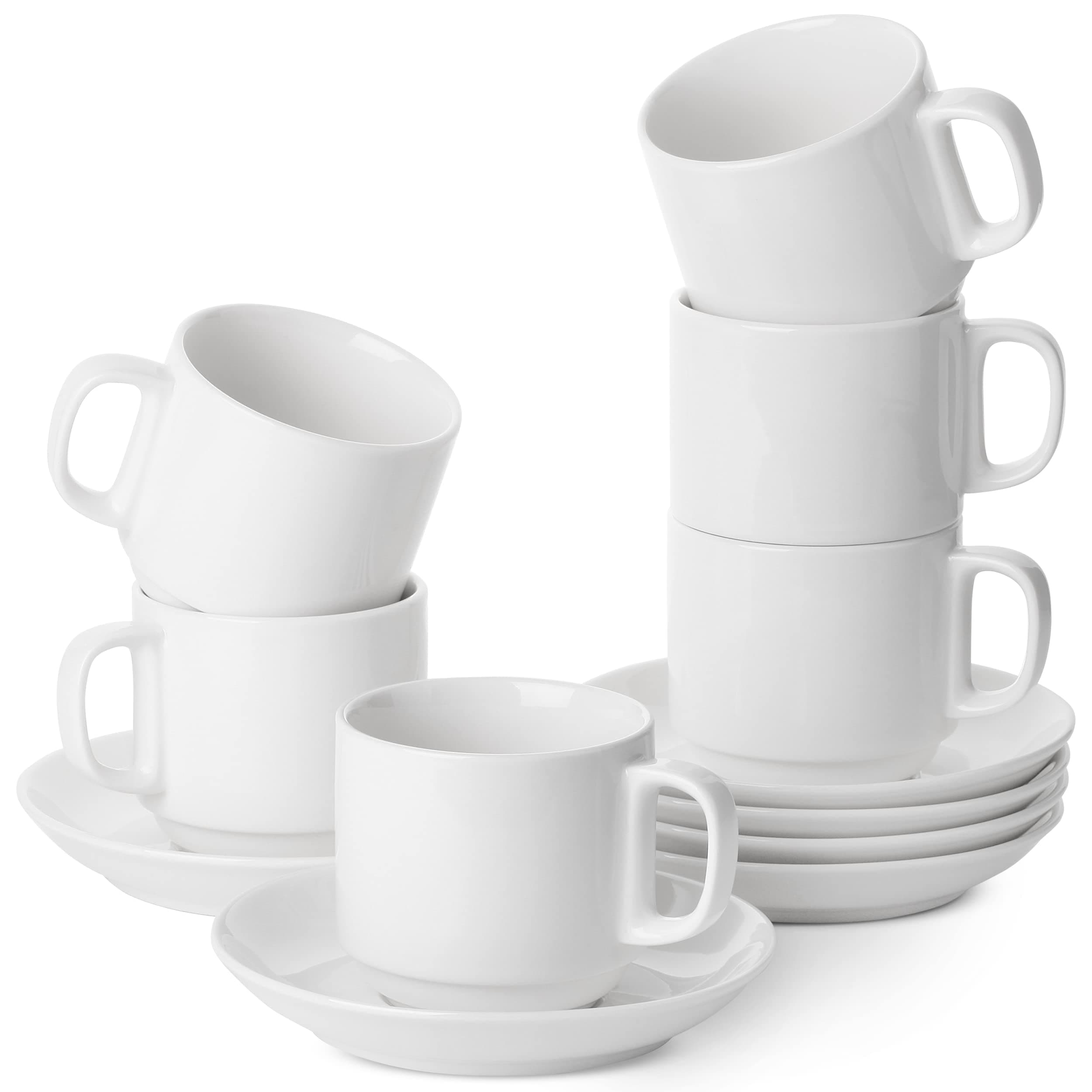 Stackable Tea Cups and Saucers