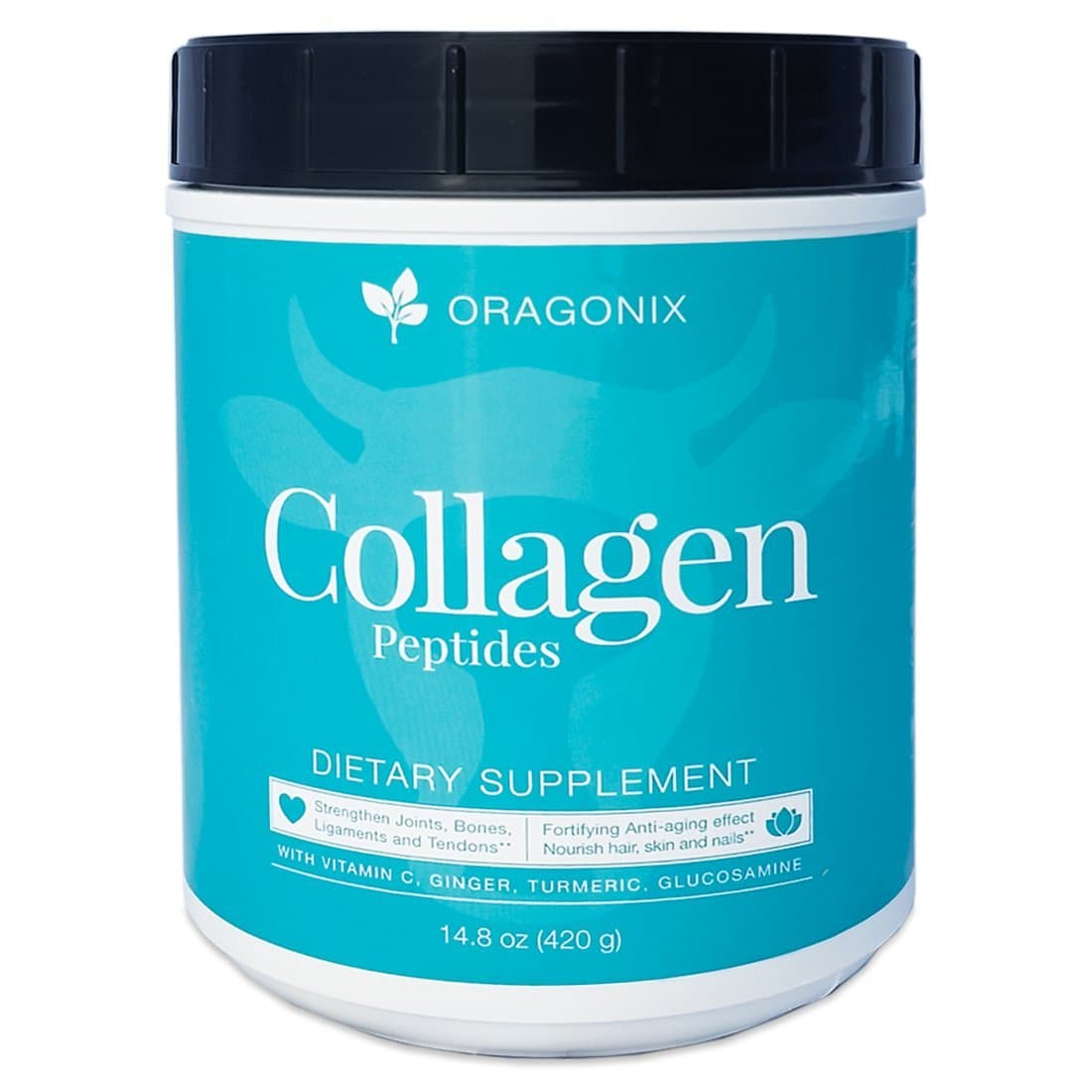 Oragonix Collagen Peptides Powder Grass-Fed Blend with Turmeric Ginger Glucosamine and Vitamin C