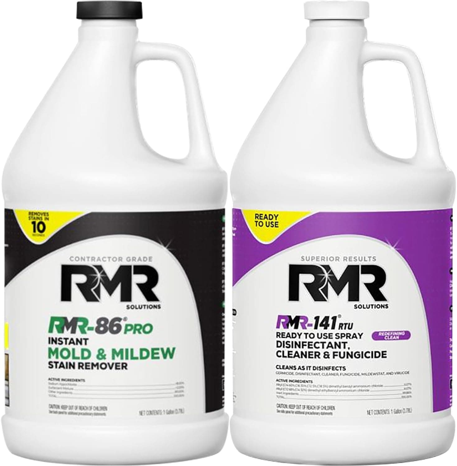 RMR-86 Pro Instant Mold Stain Remover and RMR-141 RTU Disinfectant Cleaner DIY Mold Remover Bundle