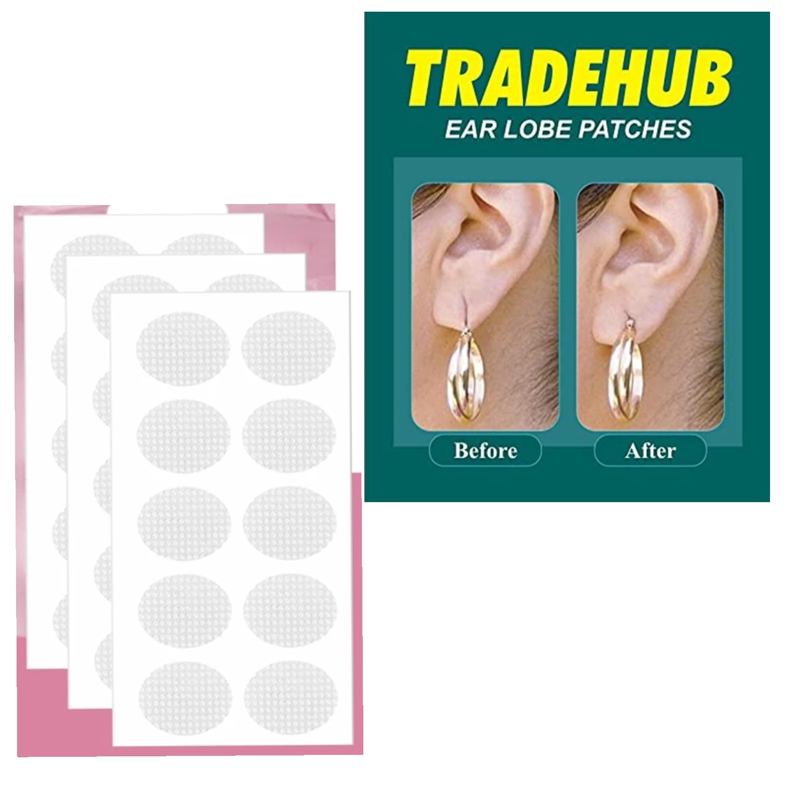 Waterproof Earlobe Support Patches Makes torn, stretched Earlobe no longer visible (Pack of 30 Stickers)