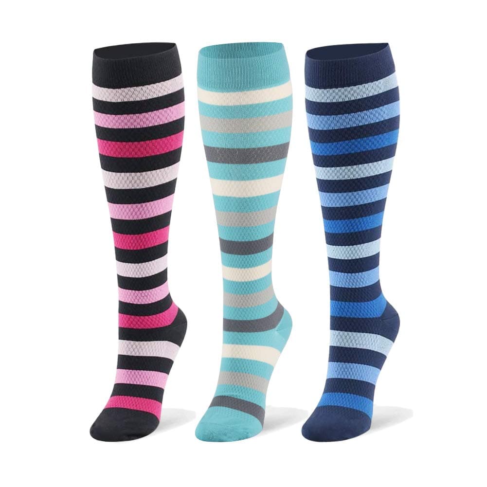 Compression Socks for Women & Men Circulation - 20-30mmHg 3 Pairs Compression Stockings for Nurse, Pregnancy