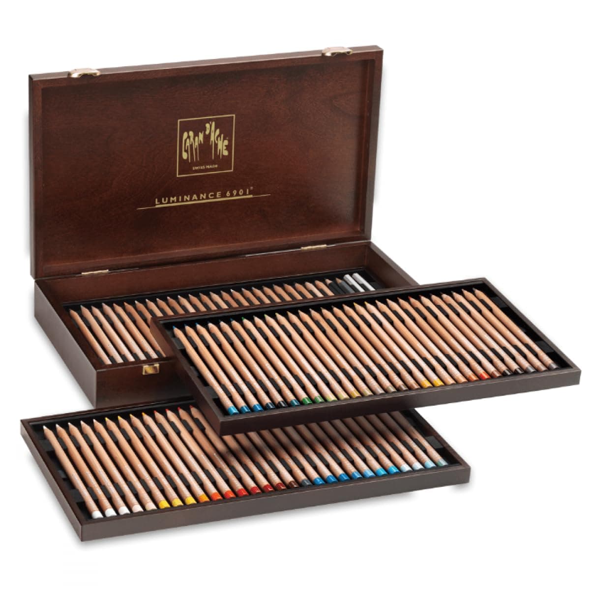 Caran D'ache Luminance Colored Pencil Sets Set of 80 Wood Box (6901.476)