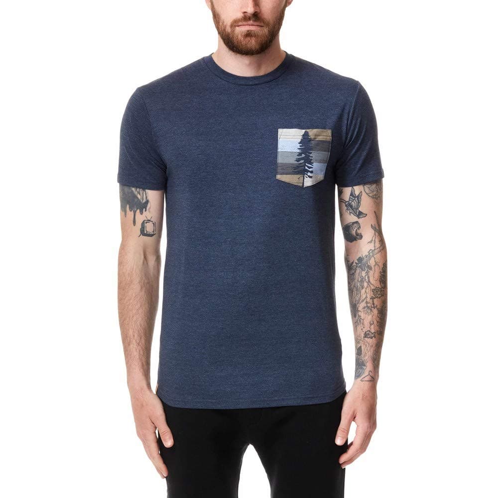 Spruce Stripe Pocket T-Shirt Mens, Dress Blue Heather
