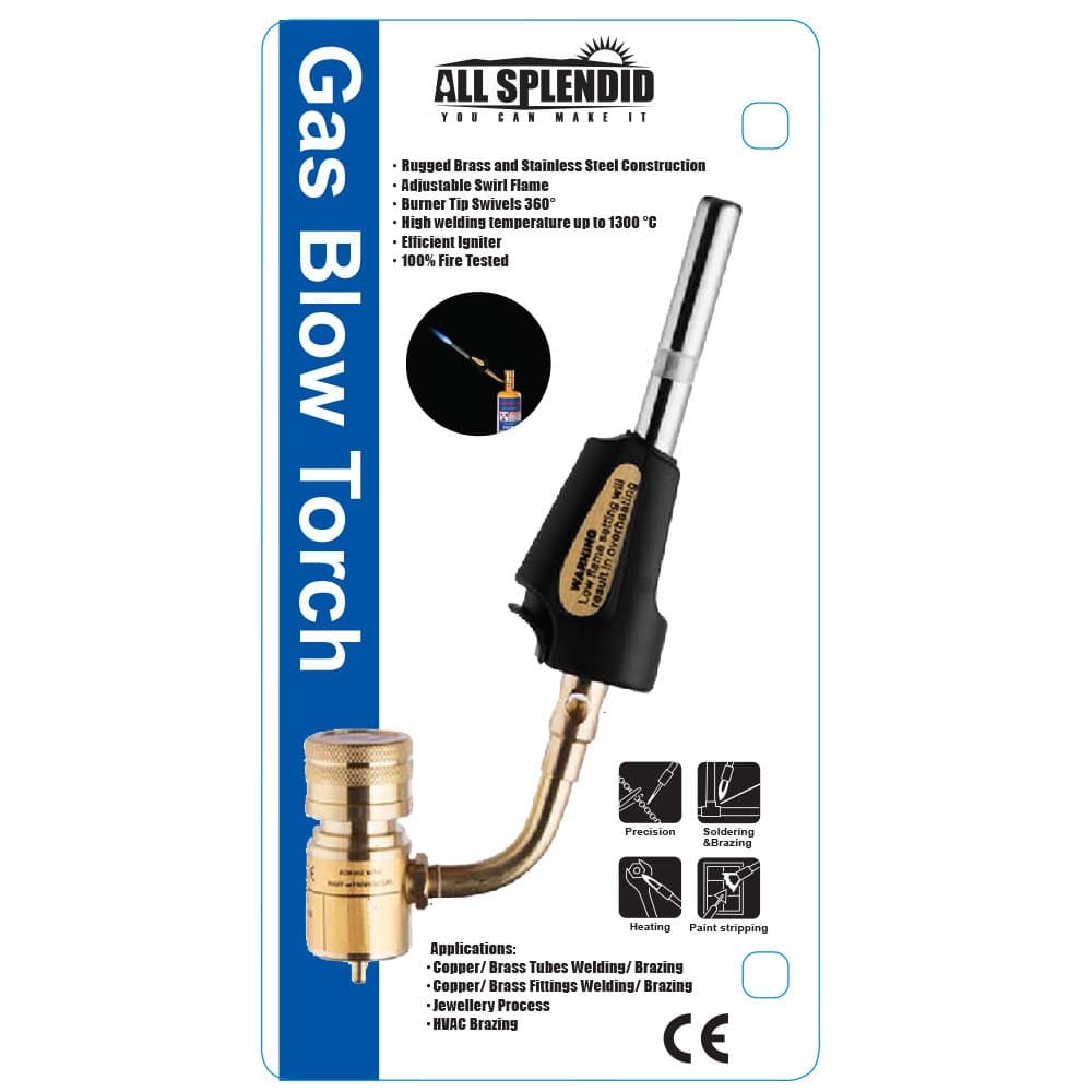 All Splendid Gas Blow Trigger Torch Head-Rugged Brass-Stainless Steel Construction-Adjustable Swirl Flame