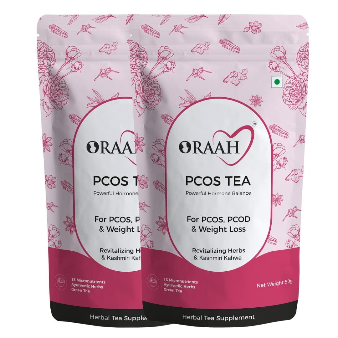ORAAH PCOS, PCOD Tea For Hormonal Balance, Weight Management, Regular Periods (Kashmiri Kahwa, 50Gm) (Pack 2)