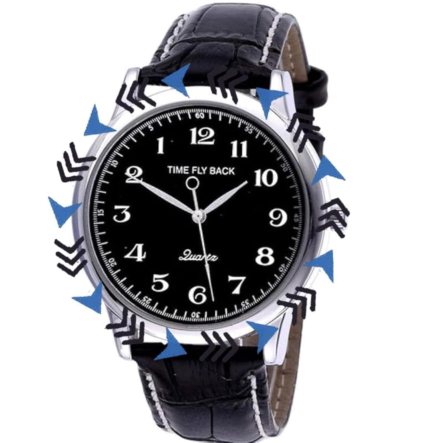 Anticlockwise Watch - Reverse Hands & Inverted Numbers/Backwards Quartz Movement/Unusual Personalized Watch/Novelty Gift for Men & Women