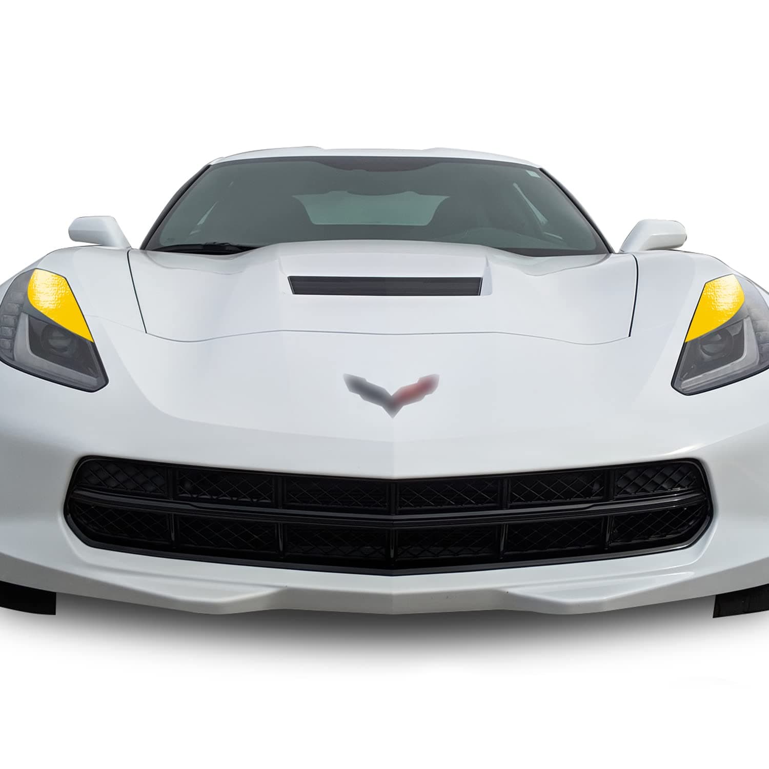 Headlight Eyelids Vinyl Decal Overlay Wrap Sticker Compatible with Corvette C7 2014 2015 2016 2017 2018 2019 - Gloss Yellow