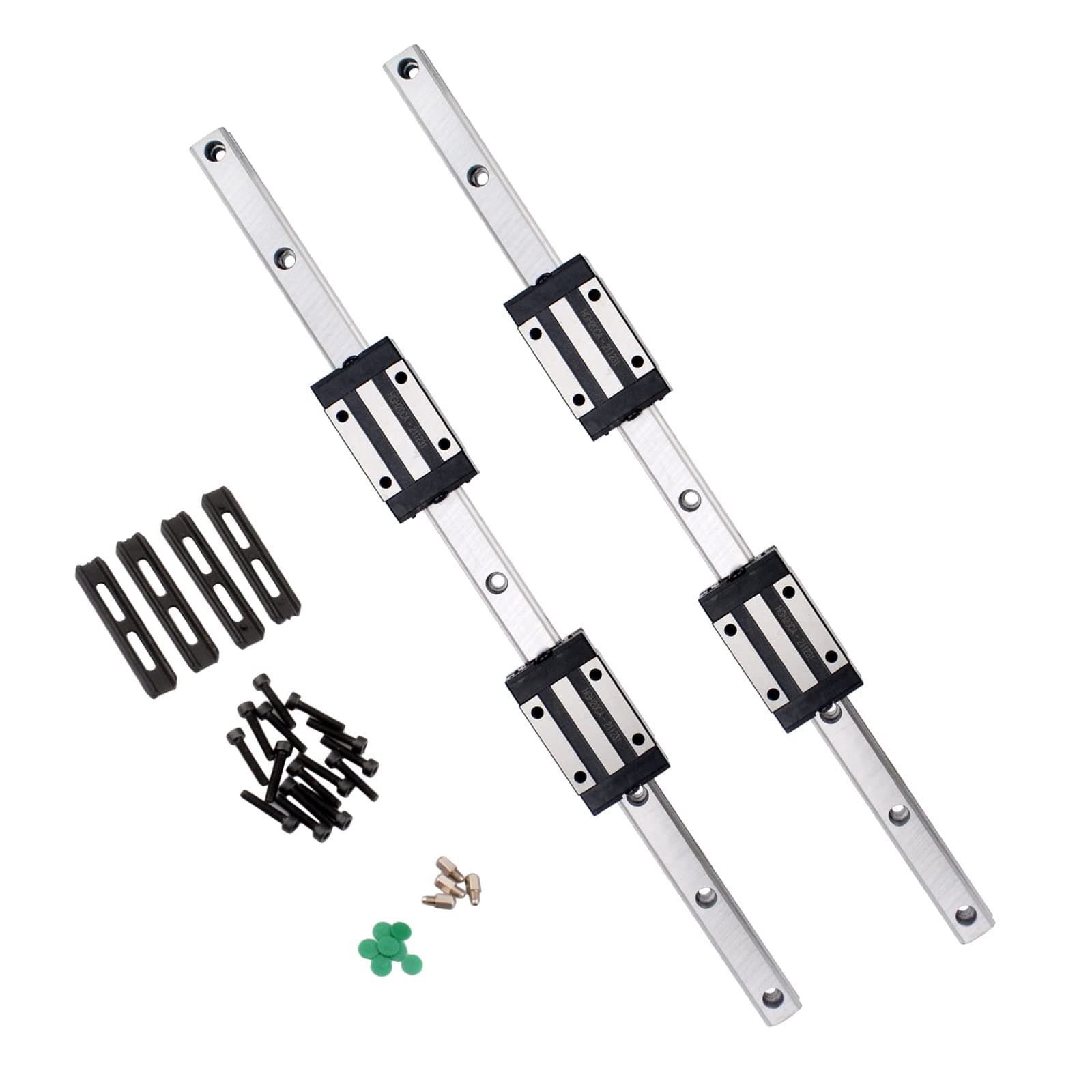 300mm HGR20 Linear Rail Guide Set,2 pcs HGR20-300 mm Linear Rails and 4 pcs HGH20CA Slider Block for Automated Machines