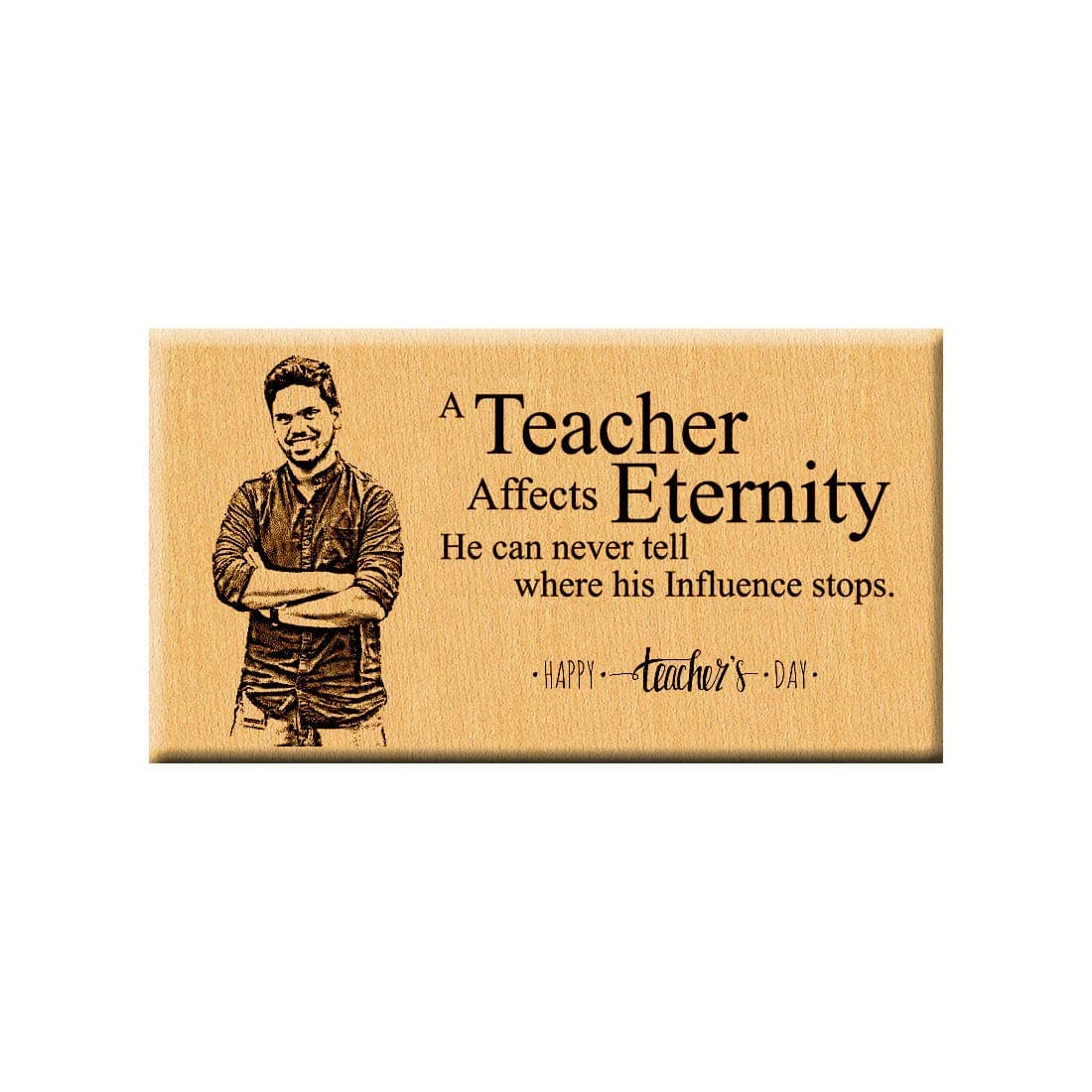 Incredible Gifts India Personalized Photo Wood Plaque for Teachers by Students (7x4in, Brown)