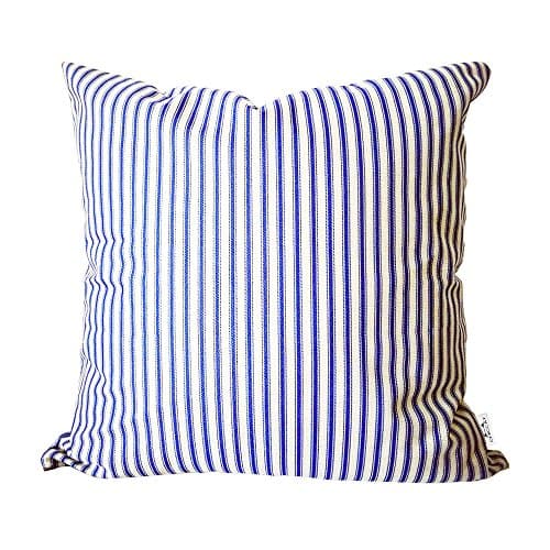 CHICCAT Ticking Stripe Pillow Cover French Ticking Pillow Cotton Linen Square Decorative Throw Pillow Case Cushion Cover 18 X 18