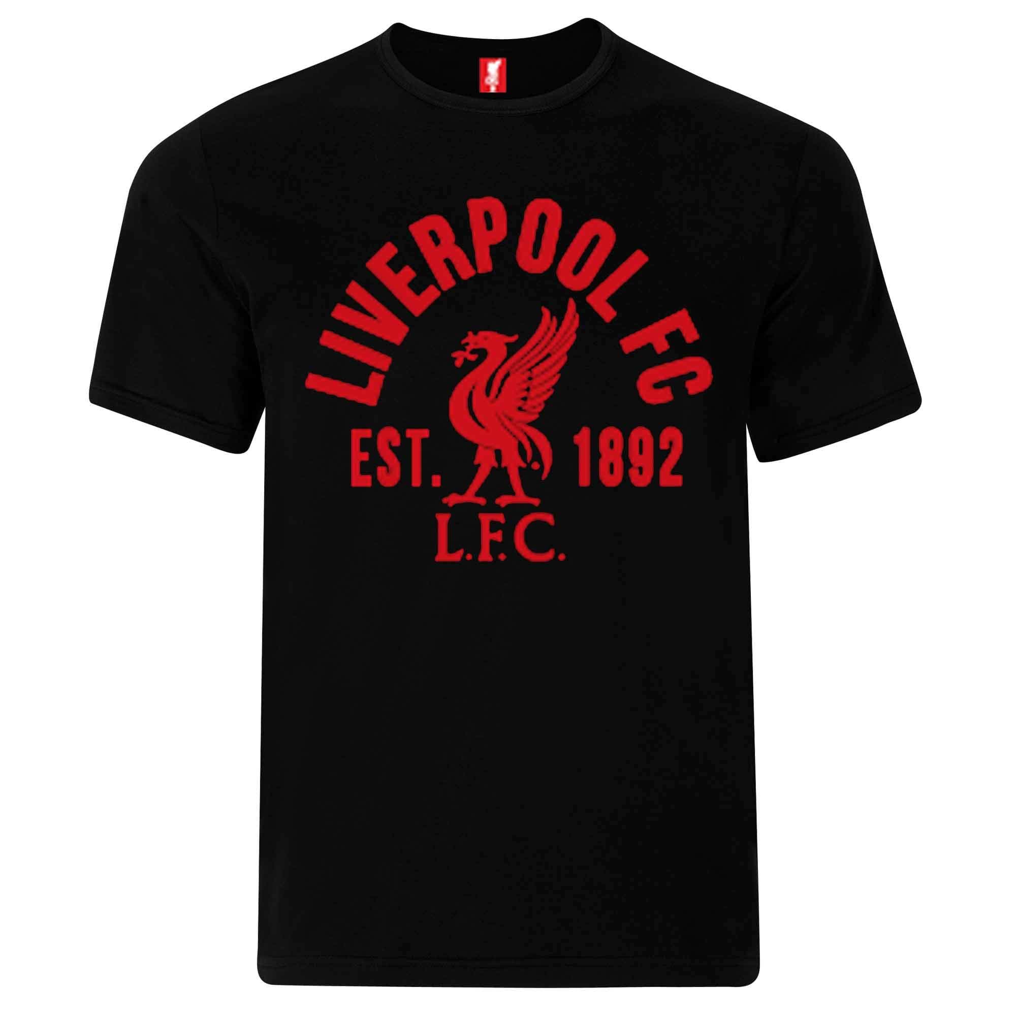 Official Liverpool FC Crest EST 1892 Football T-Shirt (100% Cotton)