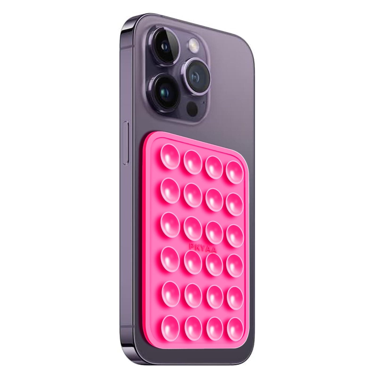 PKYAA Silicone Suction Phone Case Mount, Silicon Adhesive Phone Accessory for Smartphones, Hands-Free Mirror Shower Phone Holder for Selfies, Tiktok Videos (Rose)