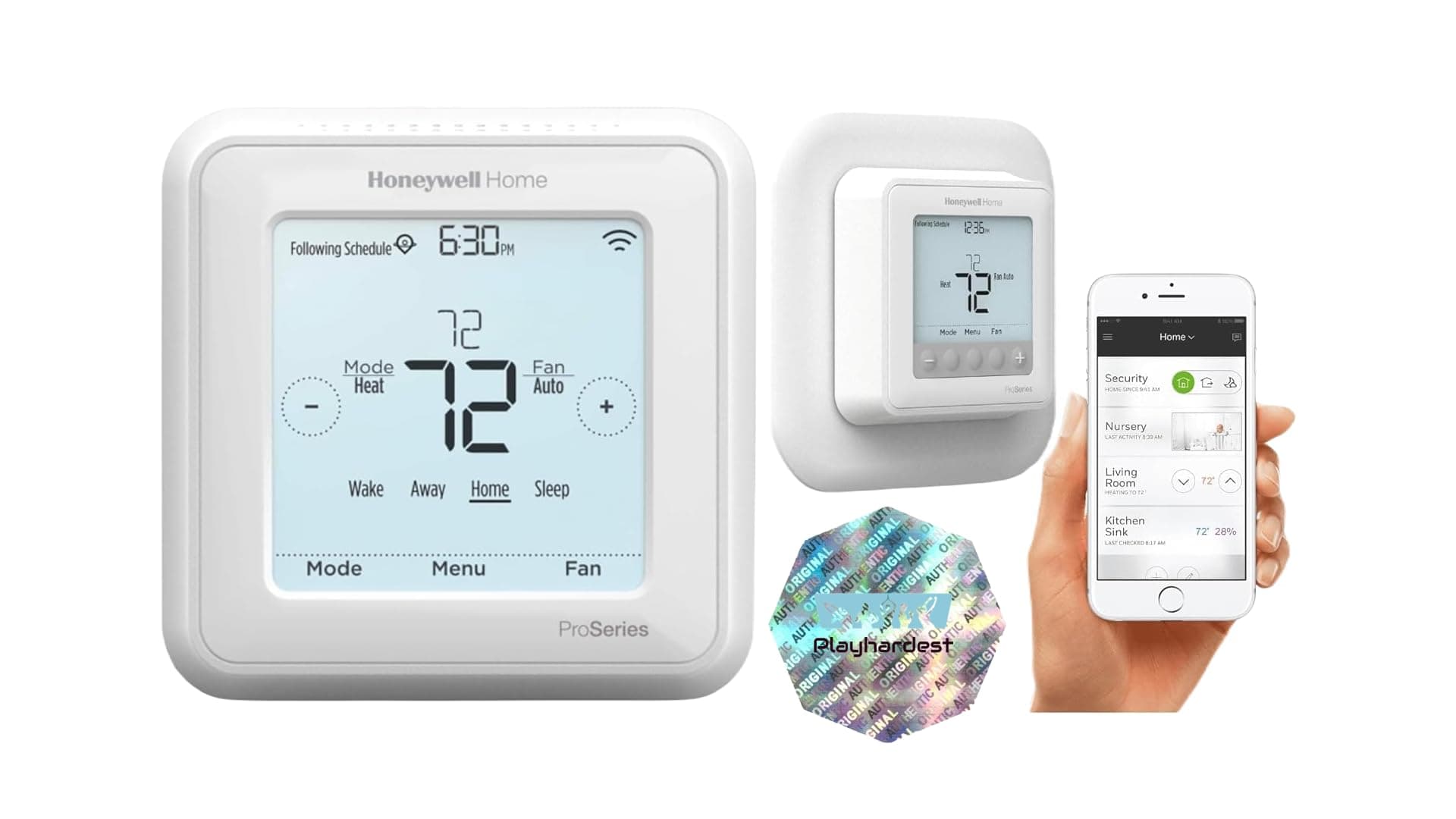 Honeywell TH6220WF2006/U Lyric T6 Pro Wi-Fi Programmable Thermostat with Stages Up to 2 Heat/1 Cool Heat Pump or 2 Heat/2 Cool Conventional with Large Wall Plate & Extended Warranty
