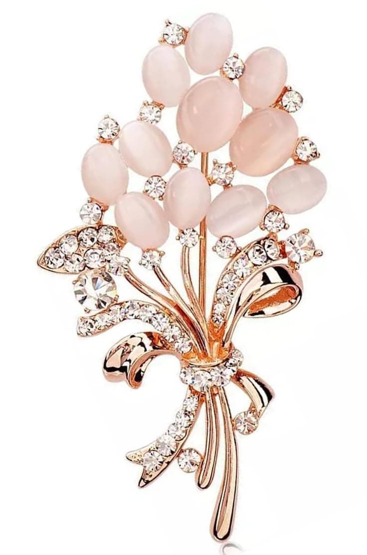 YouBella Jewellery Latest Crystal Unisex Floral Shape Brooch for Women/Girls/Men