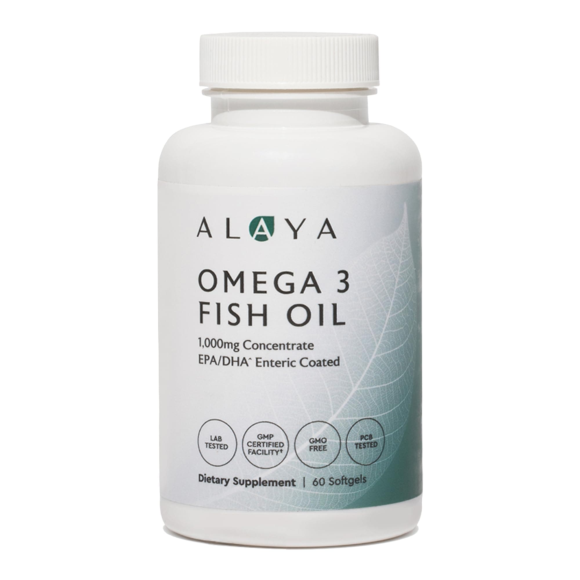Omega 3 Fish Oil, 1000 mcg, 60 Softgels, Non-GMO, No Fishy Aftertaste
