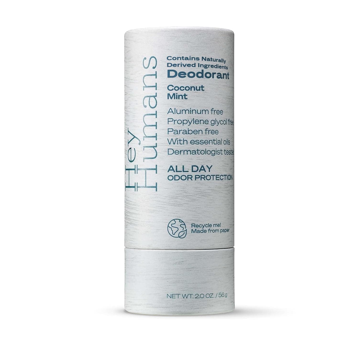 Deodorant, Aluminum Free Deodorant for Women and Men, Contains Naturally Derived Ingredients, All Day Odor Control, Refreshing Essential Oils, Earth Friendly Package, Coconut Mint