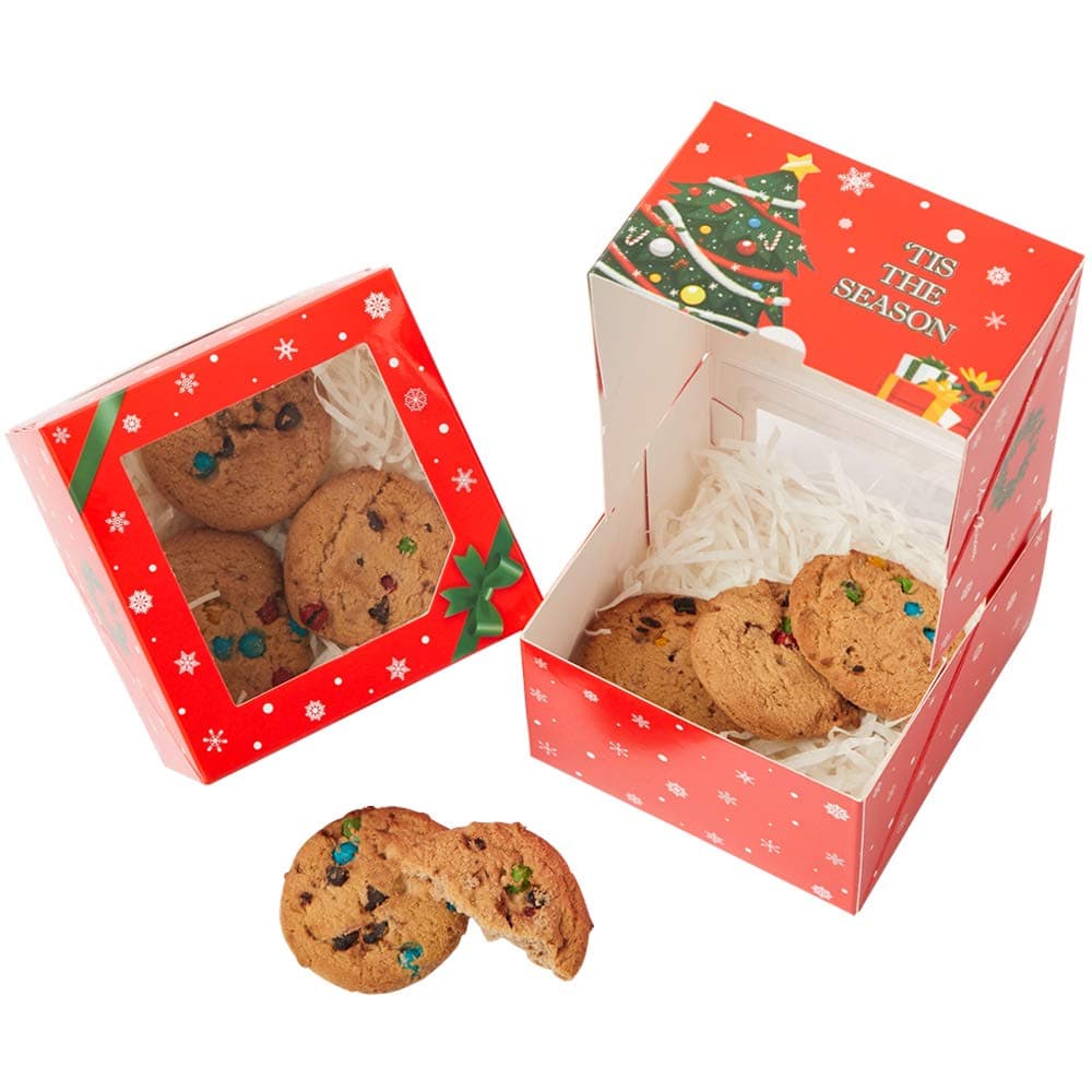 Yotruth Christmas Mini Pies Boxes with Green Christmas Tree Pack 4x4x2.5" Pastry Containers for Cupcakes Party Favors