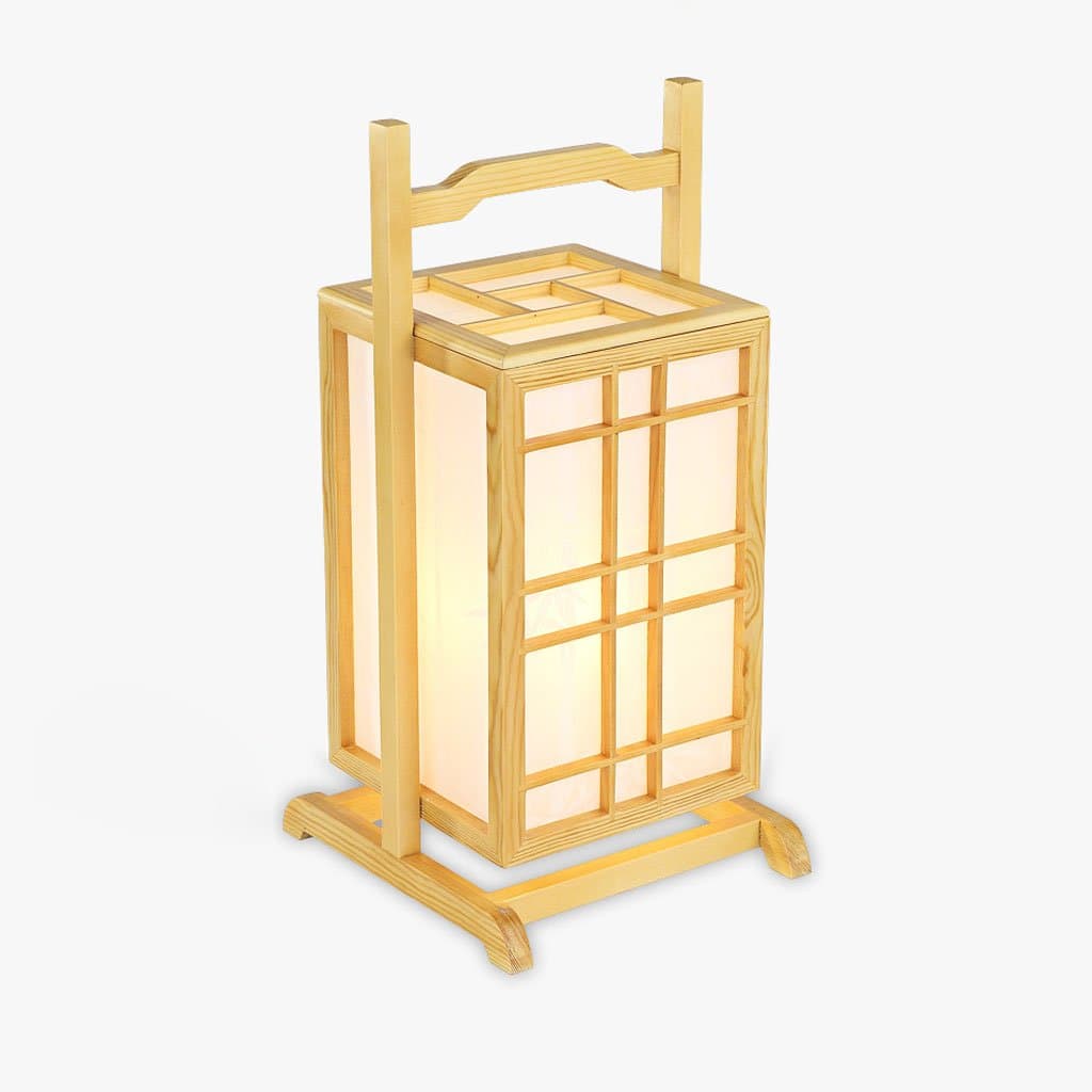Japanese Style Portable lamp Floor lamp Creative Personality Wood Art Solid Wood Table lamp Natural Color Nordic Bedside Lamps (47CM*23CM)
