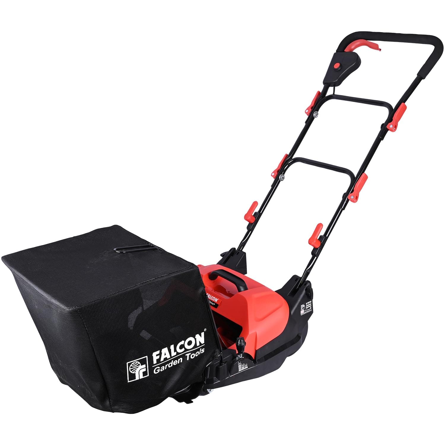 FALCON Easy Drive + 600 Watt Electric Cylindrical Lawn Mower 13" Grass Cutting Machine with 23L Catcher Box & 3 Adjustable Heights for Maintaining Garden Yard Farm Upto 300 Square Meters