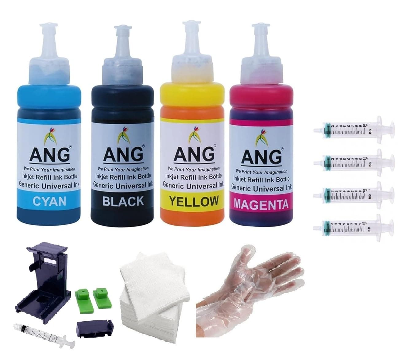 Refill Ink Kit for HP DeskJet 2331 – Compatible with 805, 803, 680, 678, 818, 802, 901, 703, 704, 46, 21, 22, 27, 28, 56, 57 Ink Cartridges – with Universal Suction Tool