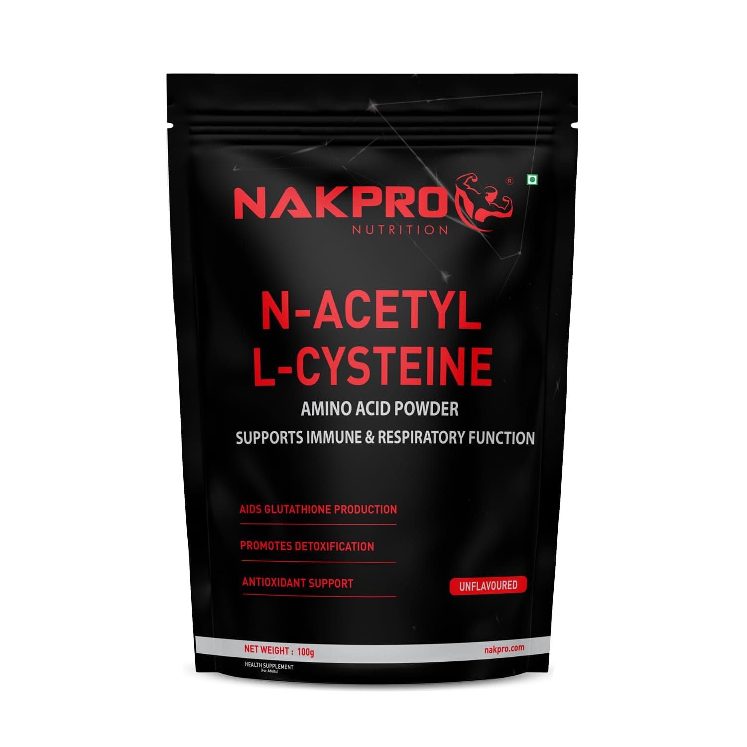 NAKPRO N-Acetyl-L-Cysteine Powder, 600mg | Support Cellular Antioxidant | Immune Health | NAC Supplement Powder (Unflavored, 100g)