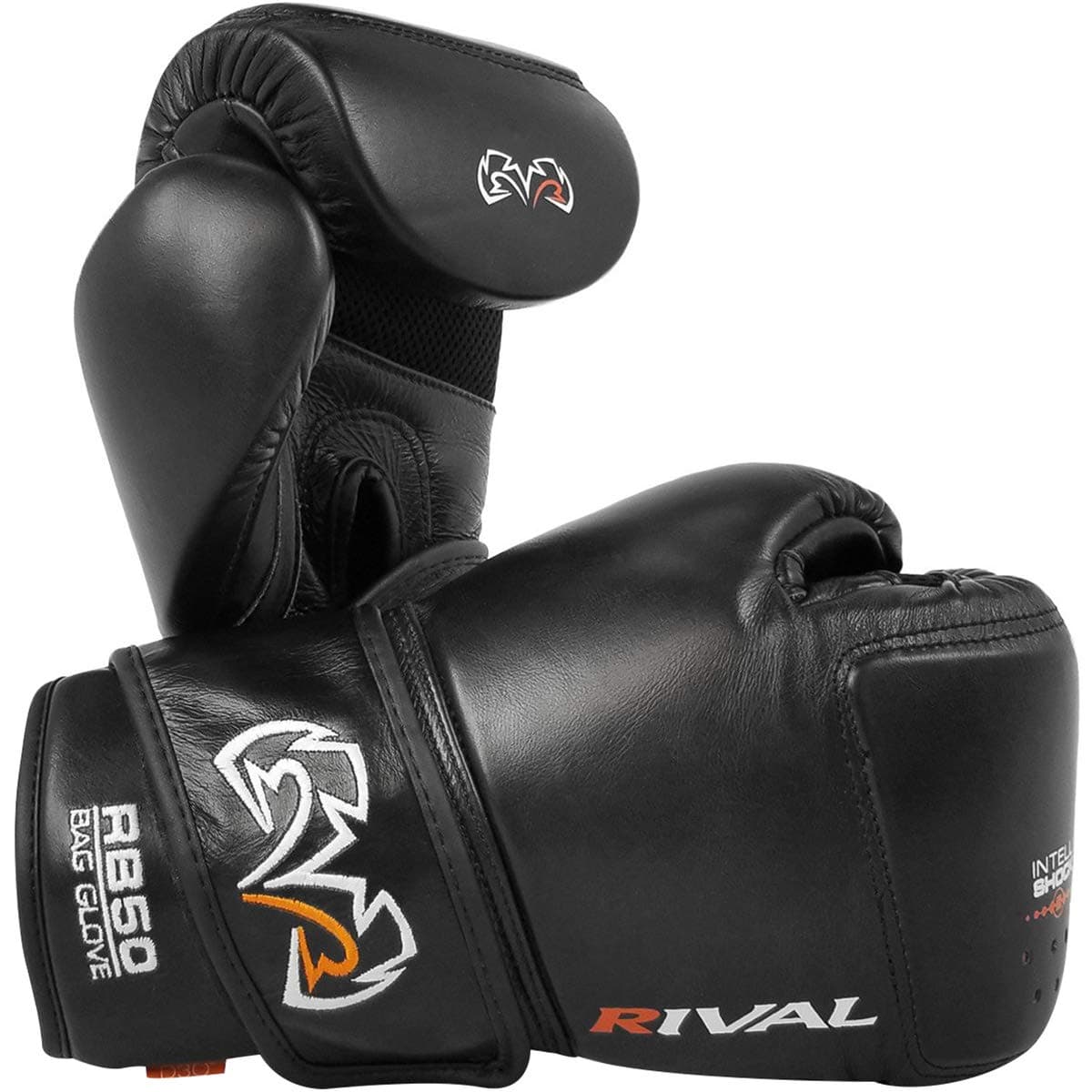 Boxing RB50 Intelli-Shock Compact Bag Gloves, Hook and Loop Closure - Soft Inner Lining, Multi-Layered Foam Padding