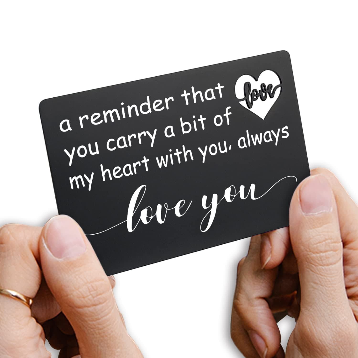 FTONENI Engraved Wallet Insert Card, Engraved Gift For Him, Valentines Day Gift, Birthday Gift, Hubby Gift, Fiance Gift, Husband, Wife, Boyfriend