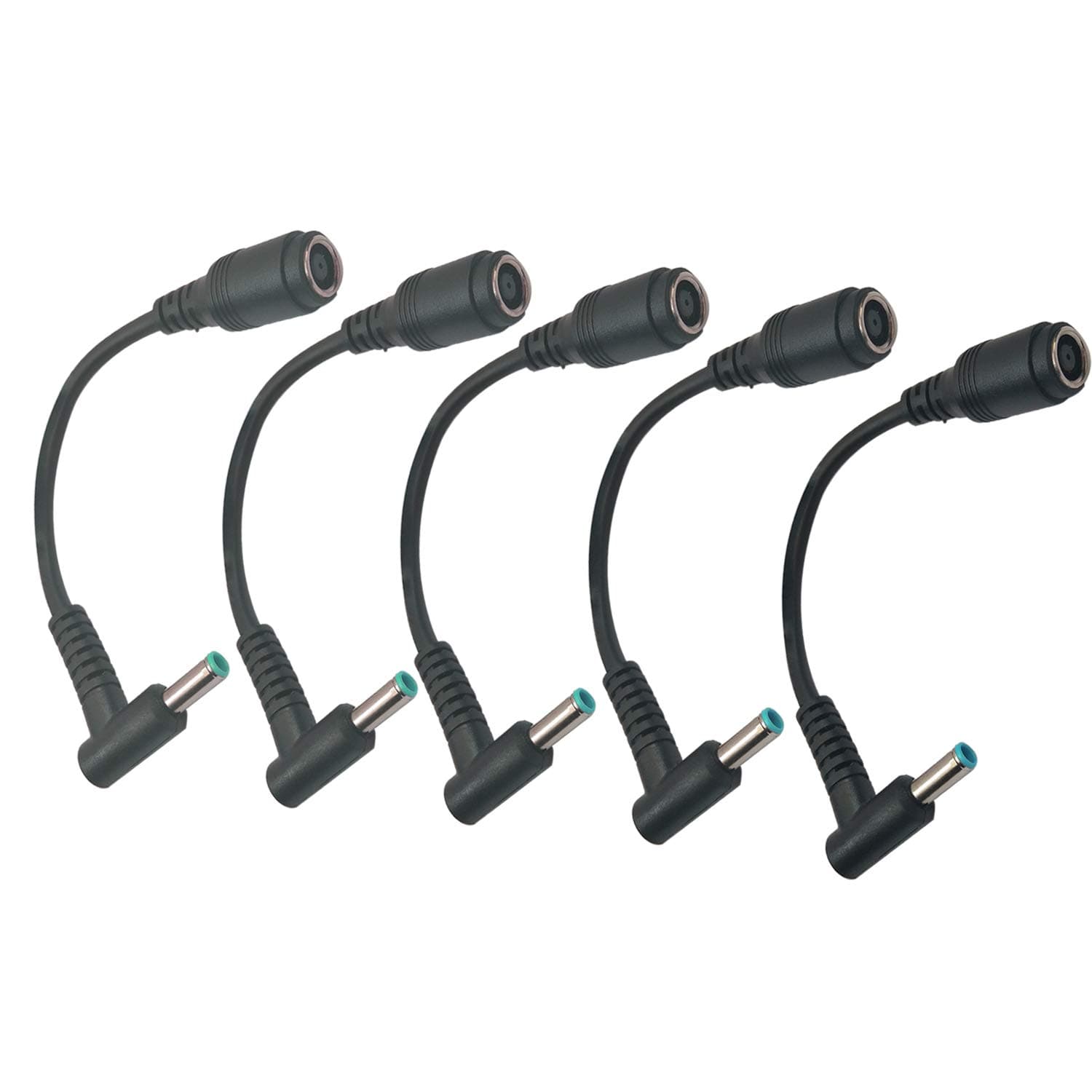 Njuone Replaceable 5PACK DC Cable 7.4mm x 5.0mm Female to 4.5mm x 3.0mm Male Charger Adapter Power Connector Converter Cable 7.4mm to 4.5mm for Dell Hp Laptop Adapter