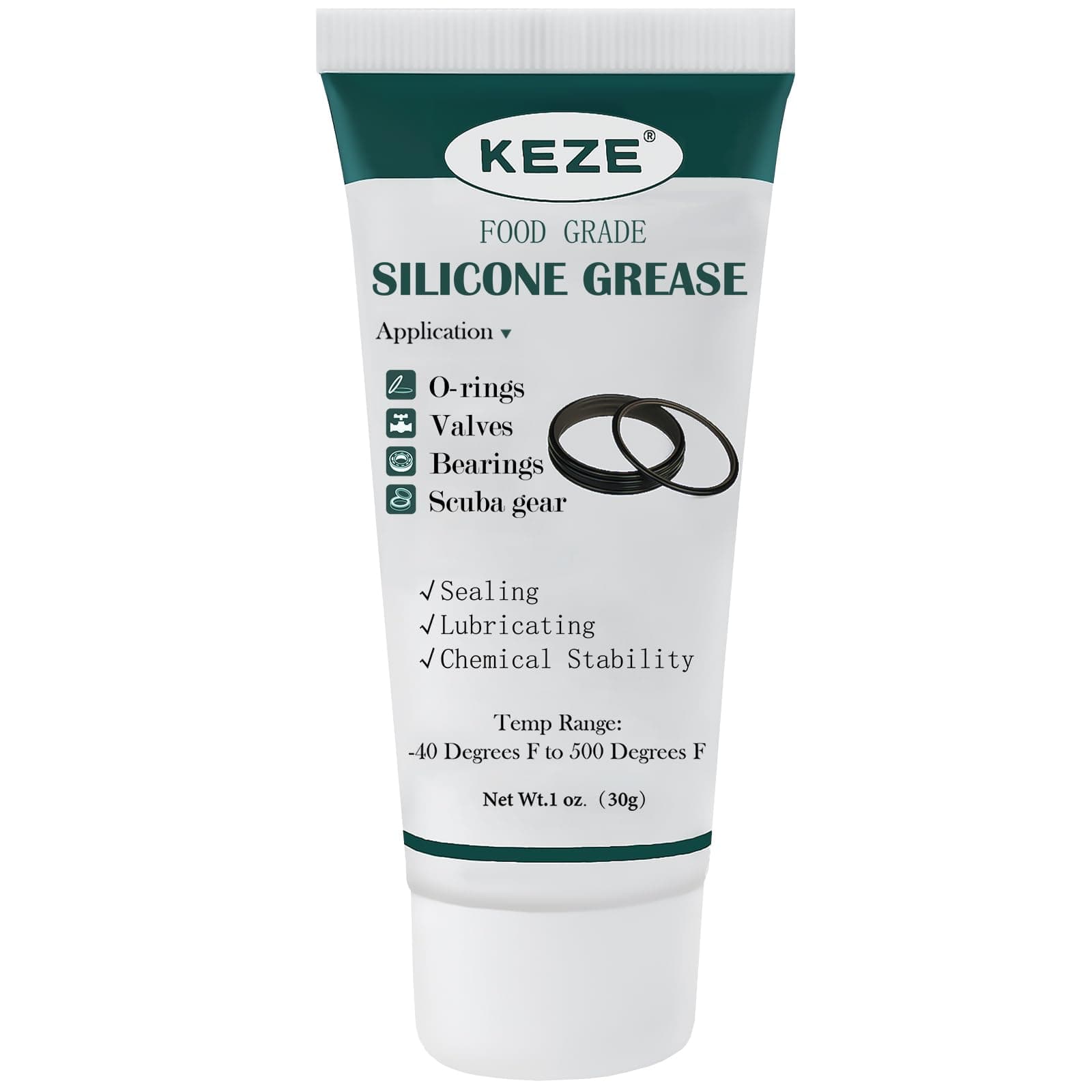 KEZE Waterproof Water Grade Silicone Lubricant Grease for Valve Sealant Faucet O Rings 1oz 1 Pack