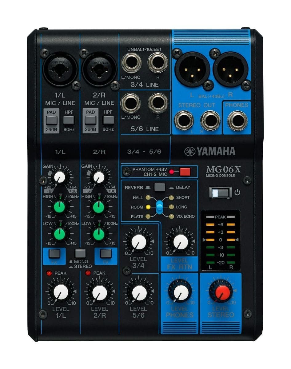 Yamaha MG06X compact 6-channel mixer, USB