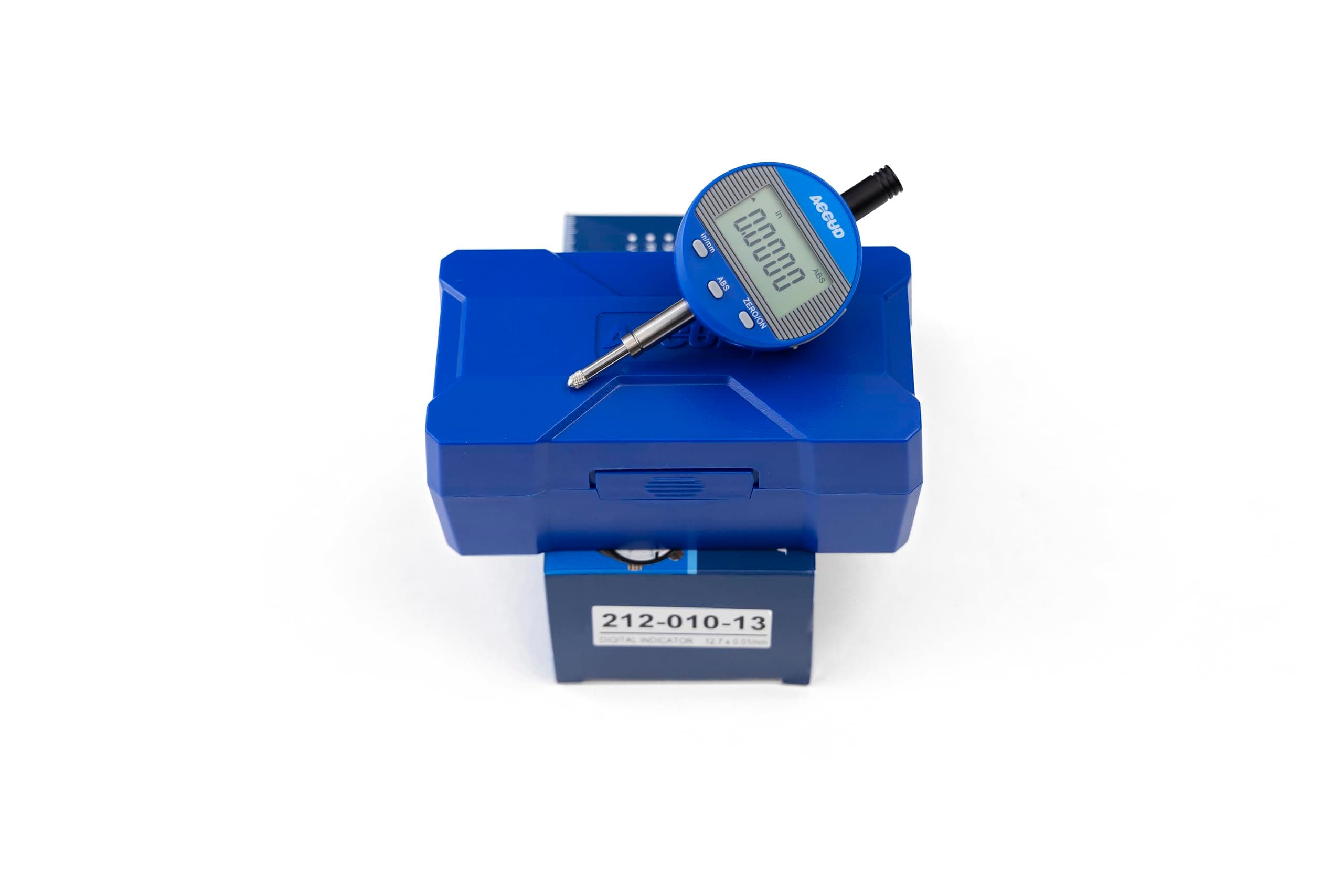 Digital Indicator 0.5''/12,7mm | Digital Probe Indicator Dial Test Gauge High Resolution: 0.0005''/0.01mm - with Spare Flat Back