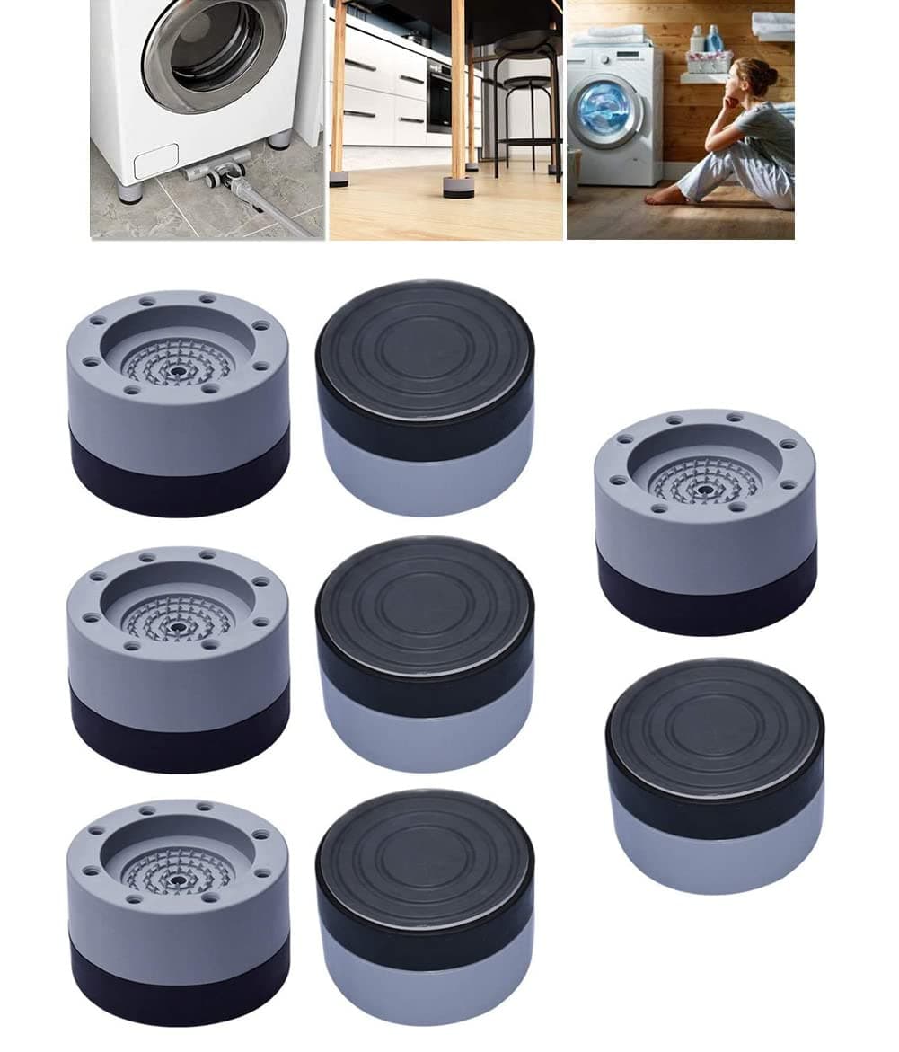 Anti Vibration Pad with Suction Cup Feet Fridge Washing Machine Support Leveling Pads Anti Walk Pads Noise Reduction Universal Anti-Slip Design Shock Absorber Furniture Lifting 8 Piece